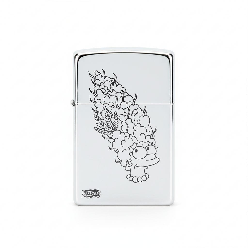 Isqueiro Cromado Polido 'Stoner Marge'