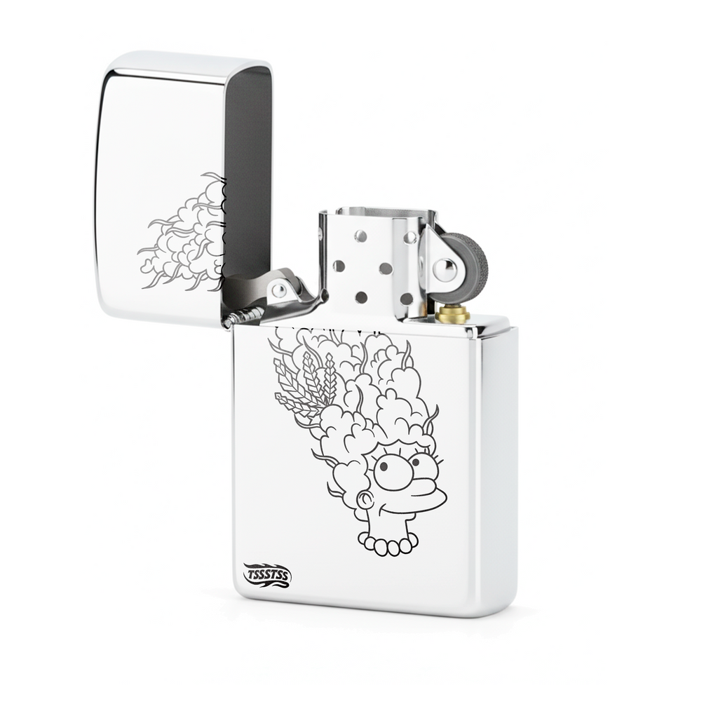 Isqueiro Cromado Polido 'Stoner Marge'