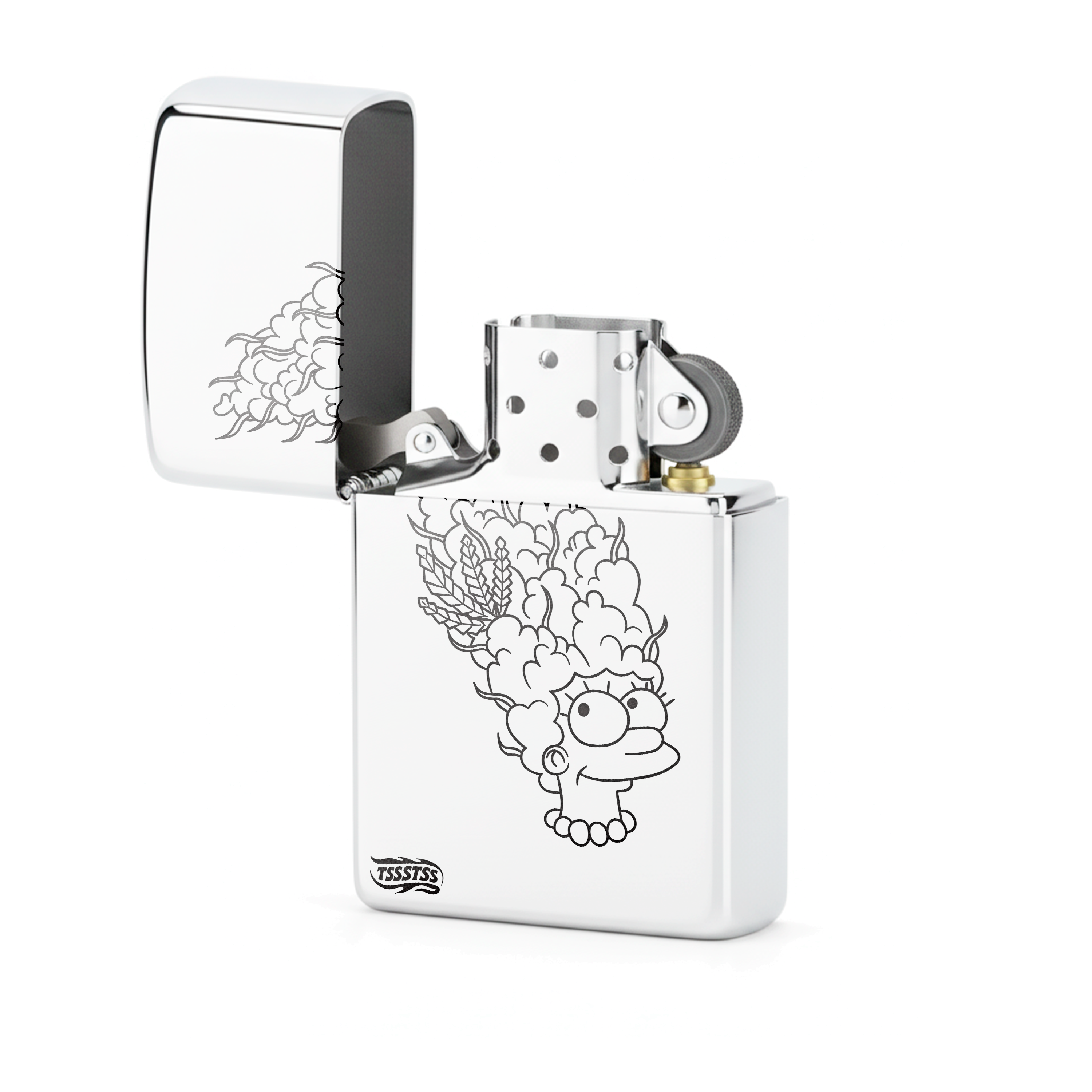 Isqueiro Cromado Polido 'Stoner Marge'