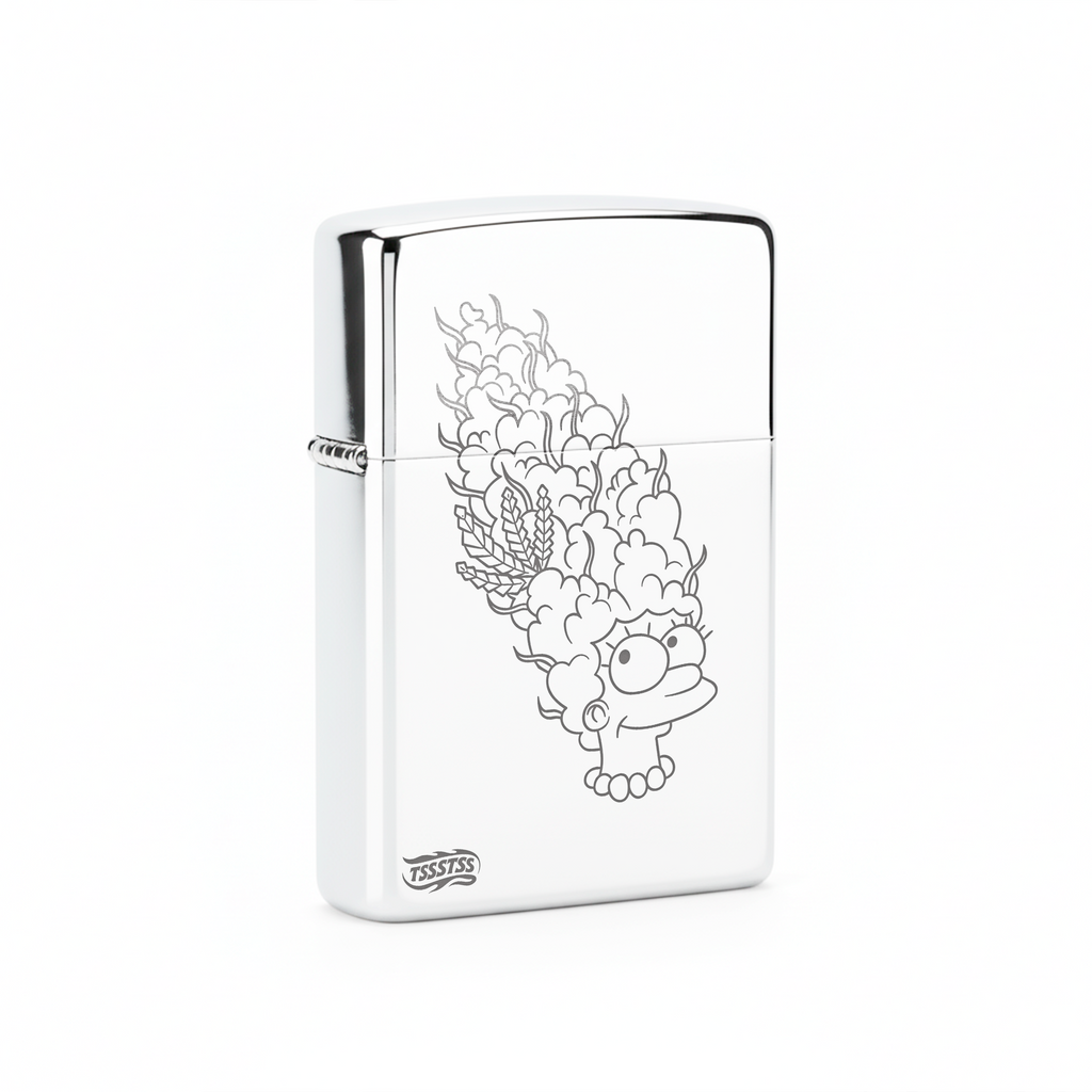 Isqueiro Cromado Polido 'Stoner Marge'