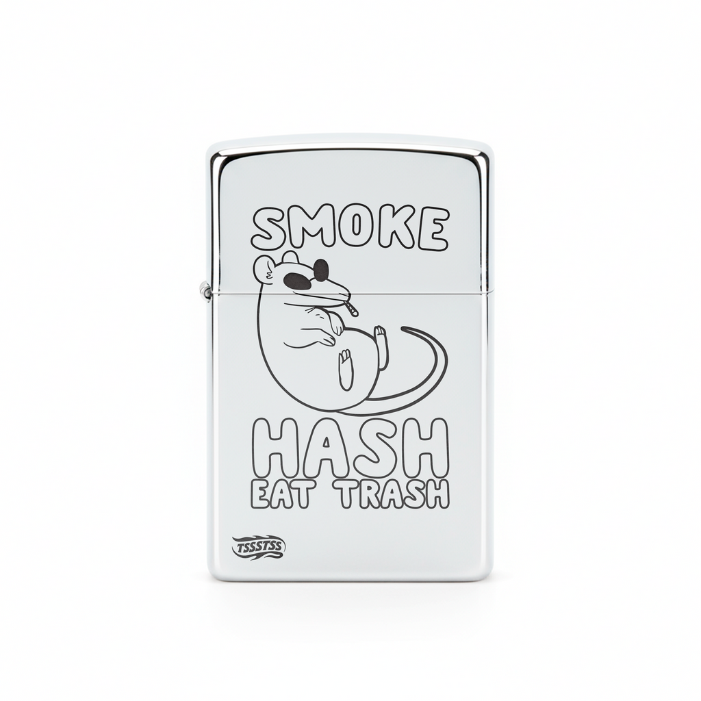 Isqueiro Cromado Polido 'Rats Lifestyle'