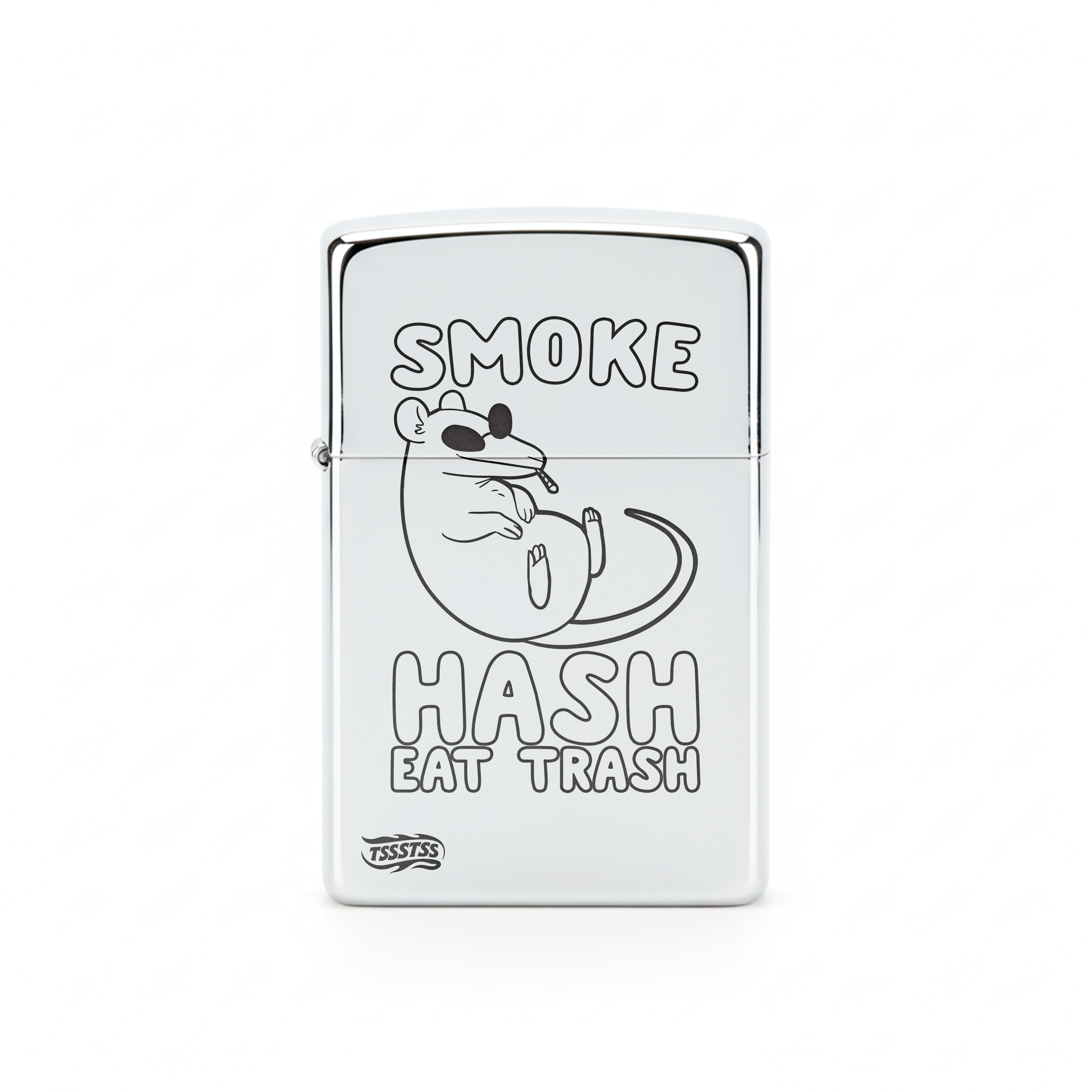 Isqueiro Cromado Polido 'Rats Lifestyle'