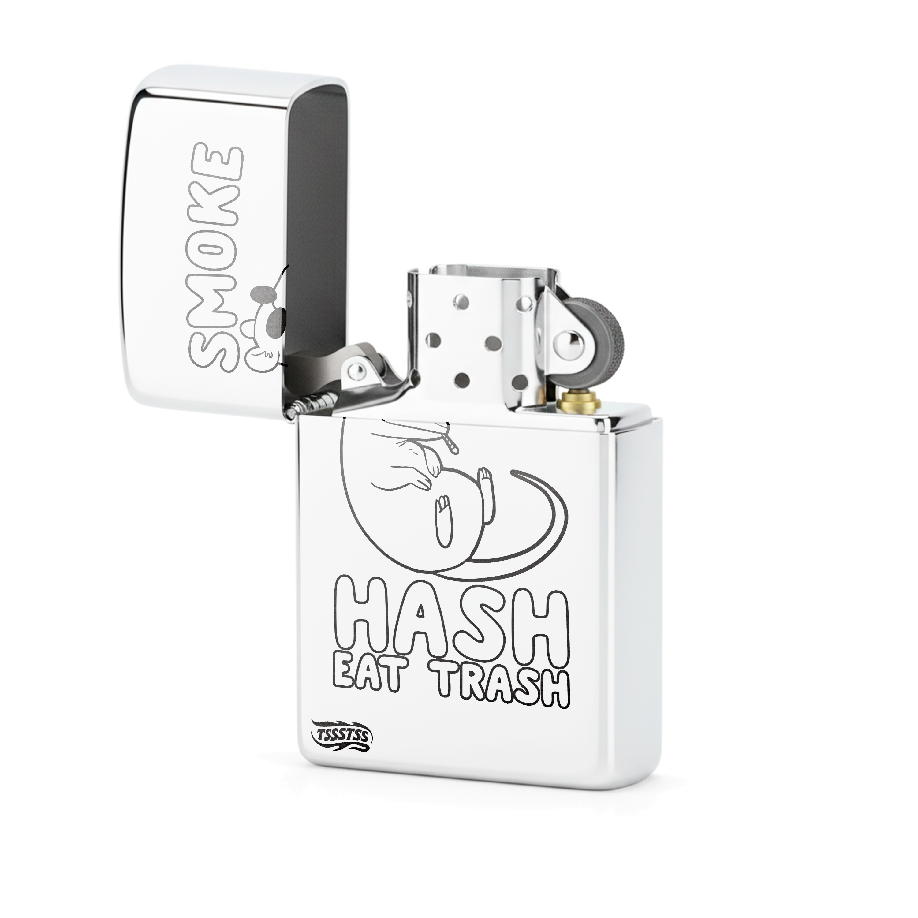 Isqueiro Cromado Polido 'Rats Lifestyle'