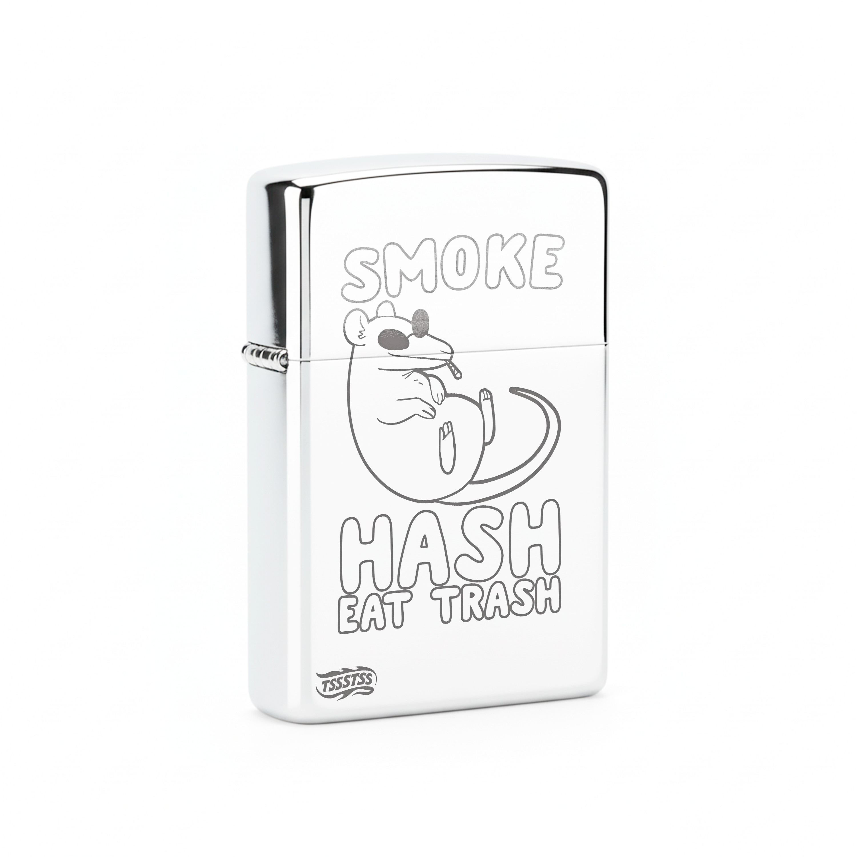 Isqueiro Cromado Polido 'Rats Lifestyle'