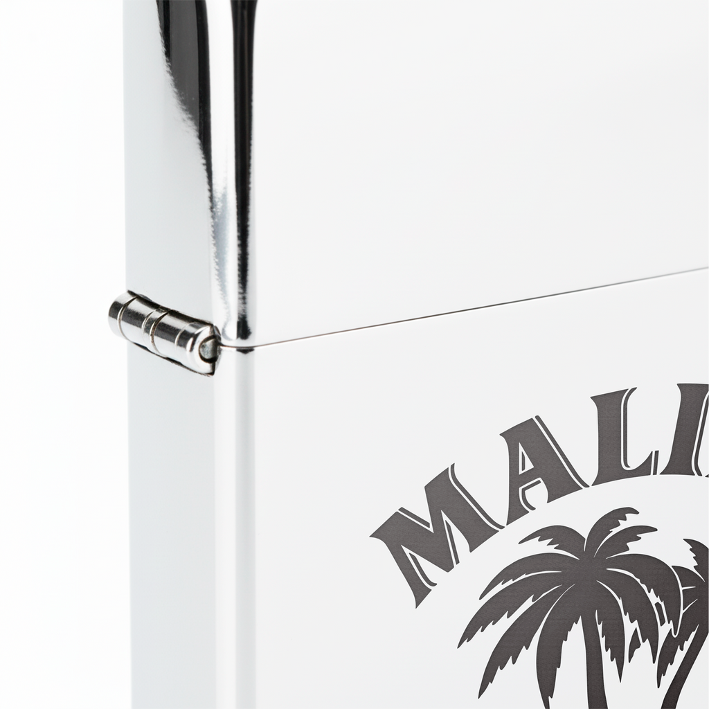 Isqueiro Cromado Polido 'Malibu Coast' detalhe 5