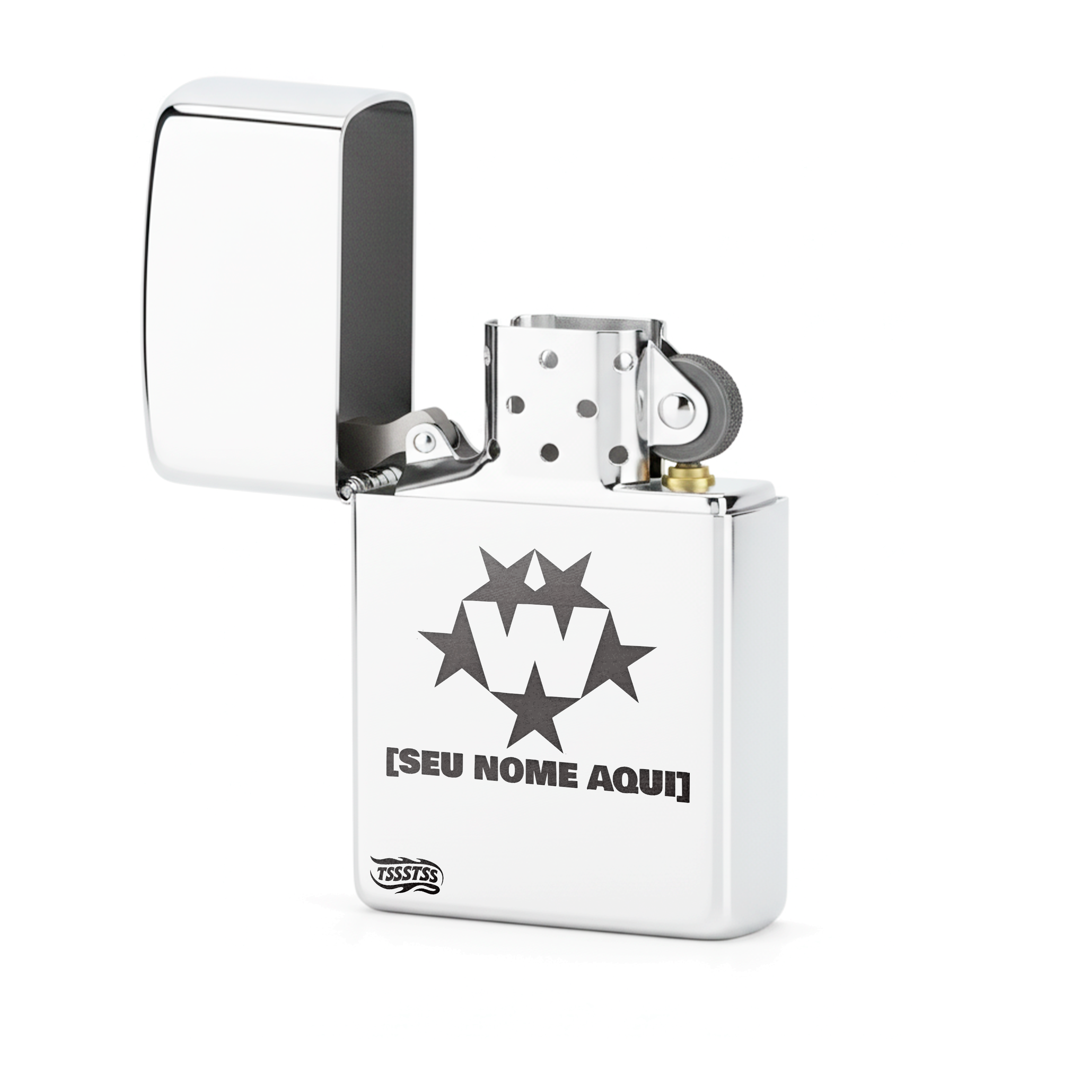 Isqueiro Cromado Personalizado 'Star Rotation'