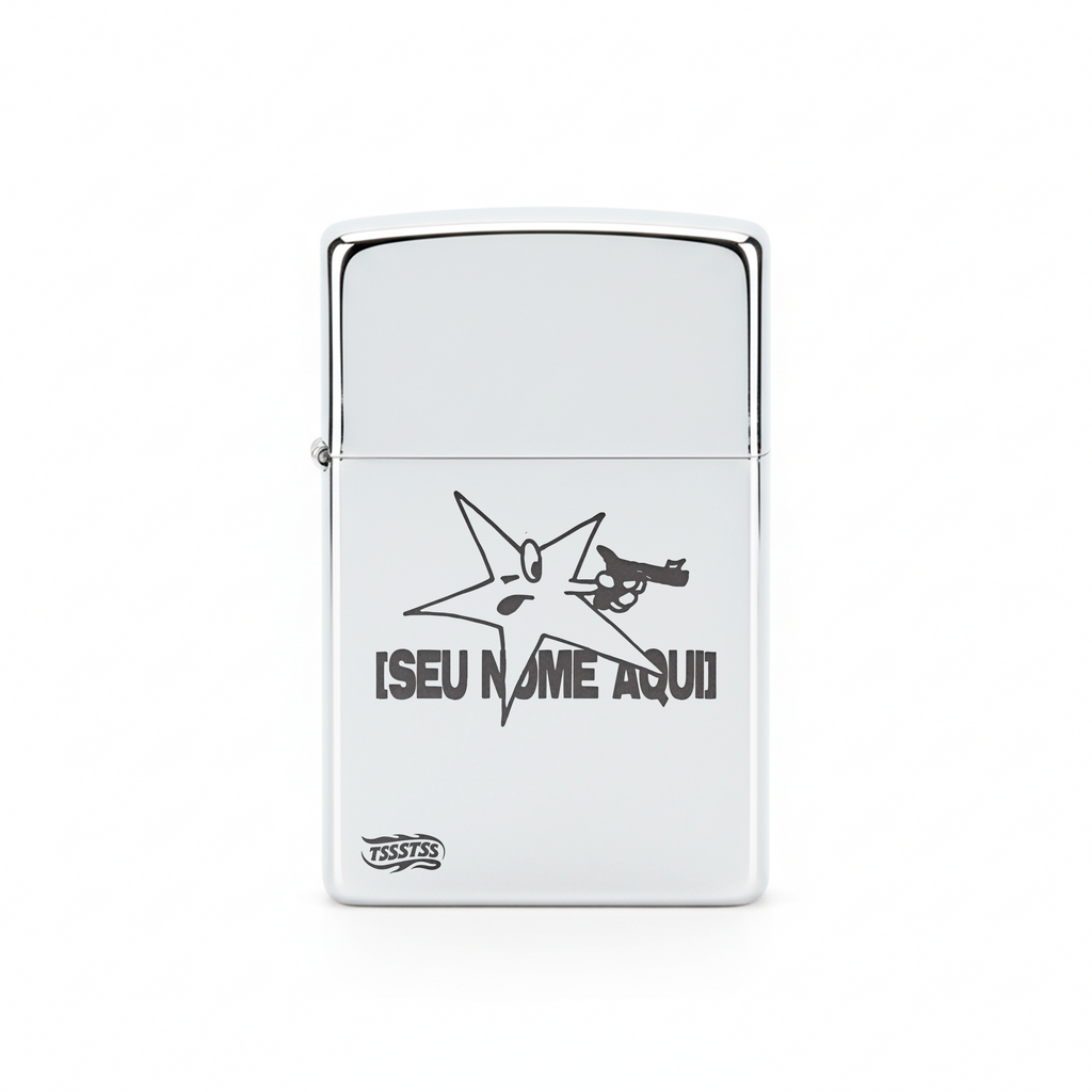 Isqueiro Cromado Personalizado 'Star Aim'