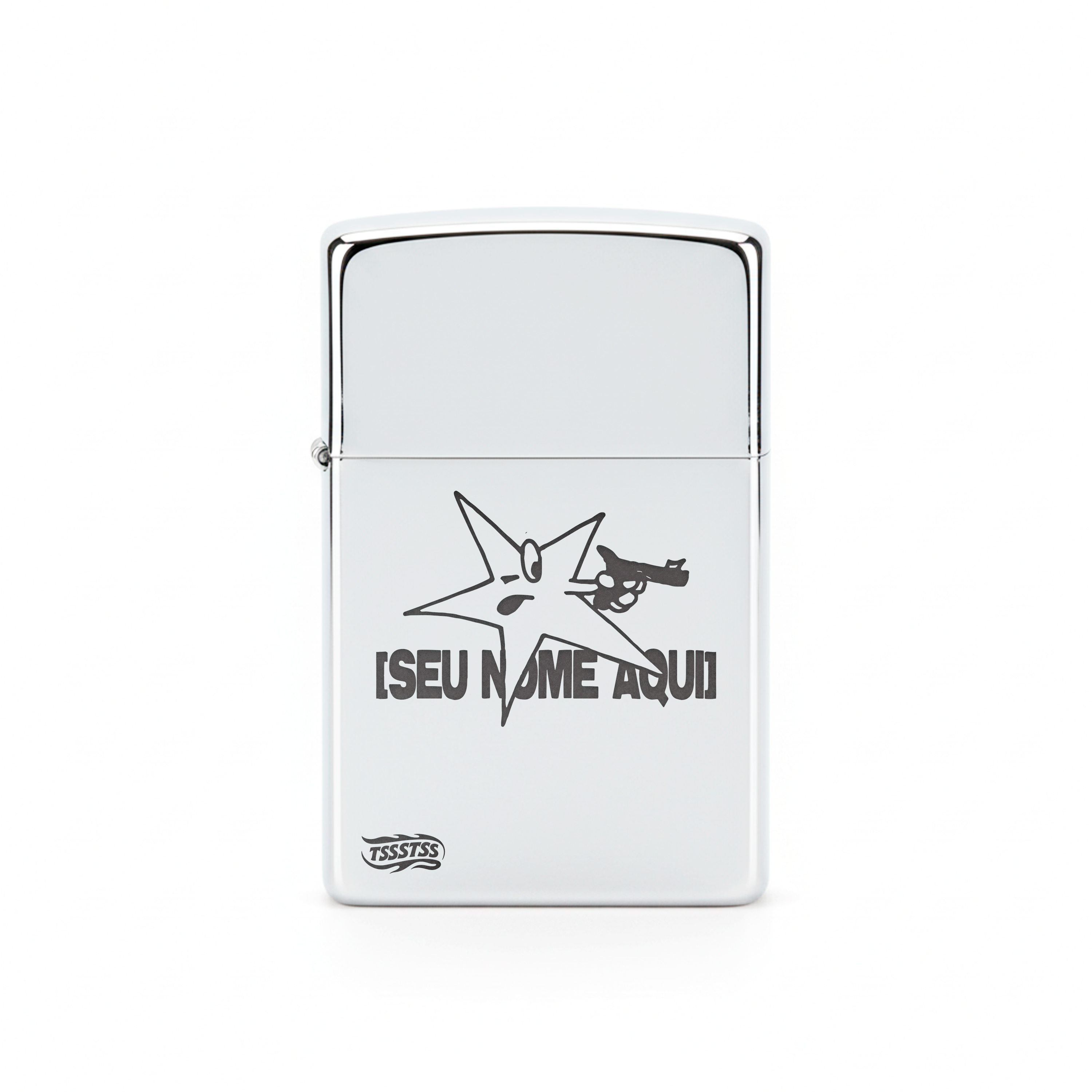 Isqueiro Cromado Personalizado 'Star Aim'