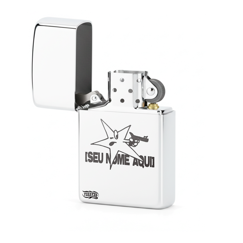 Isqueiro Cromado Personalizado 'Star Aim'