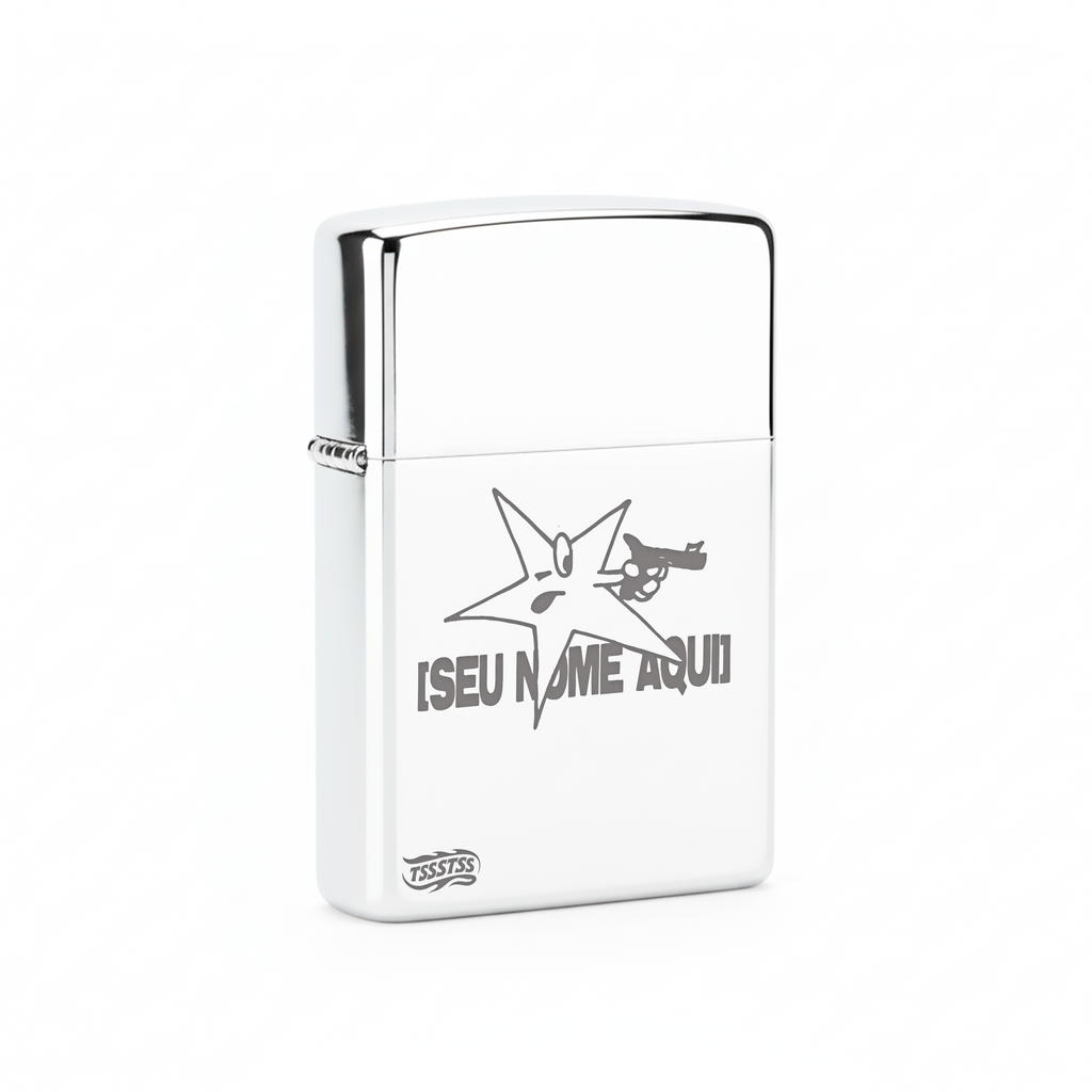 Isqueiro Cromado Personalizado 'Star Aim'