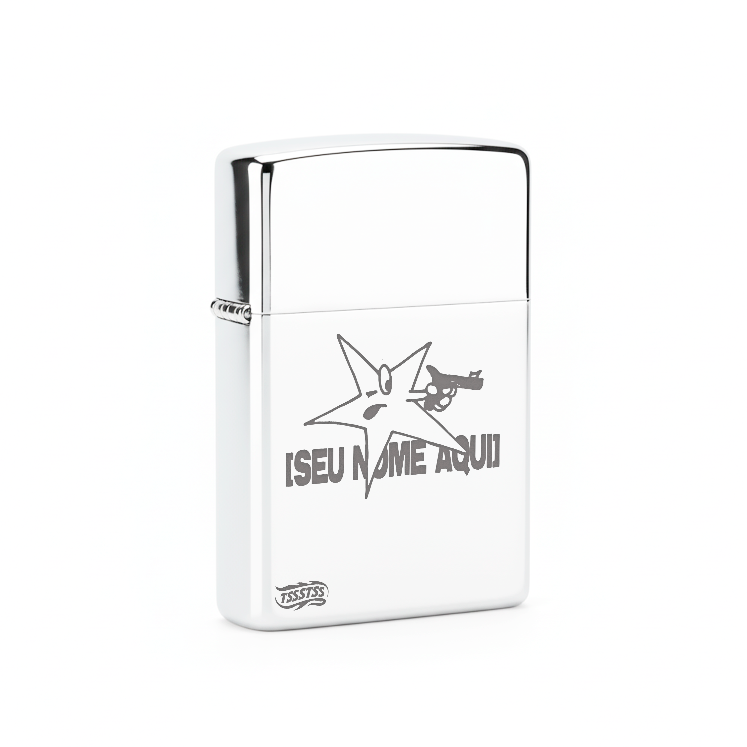 Isqueiro Cromado Personalizado 'Star Aim'