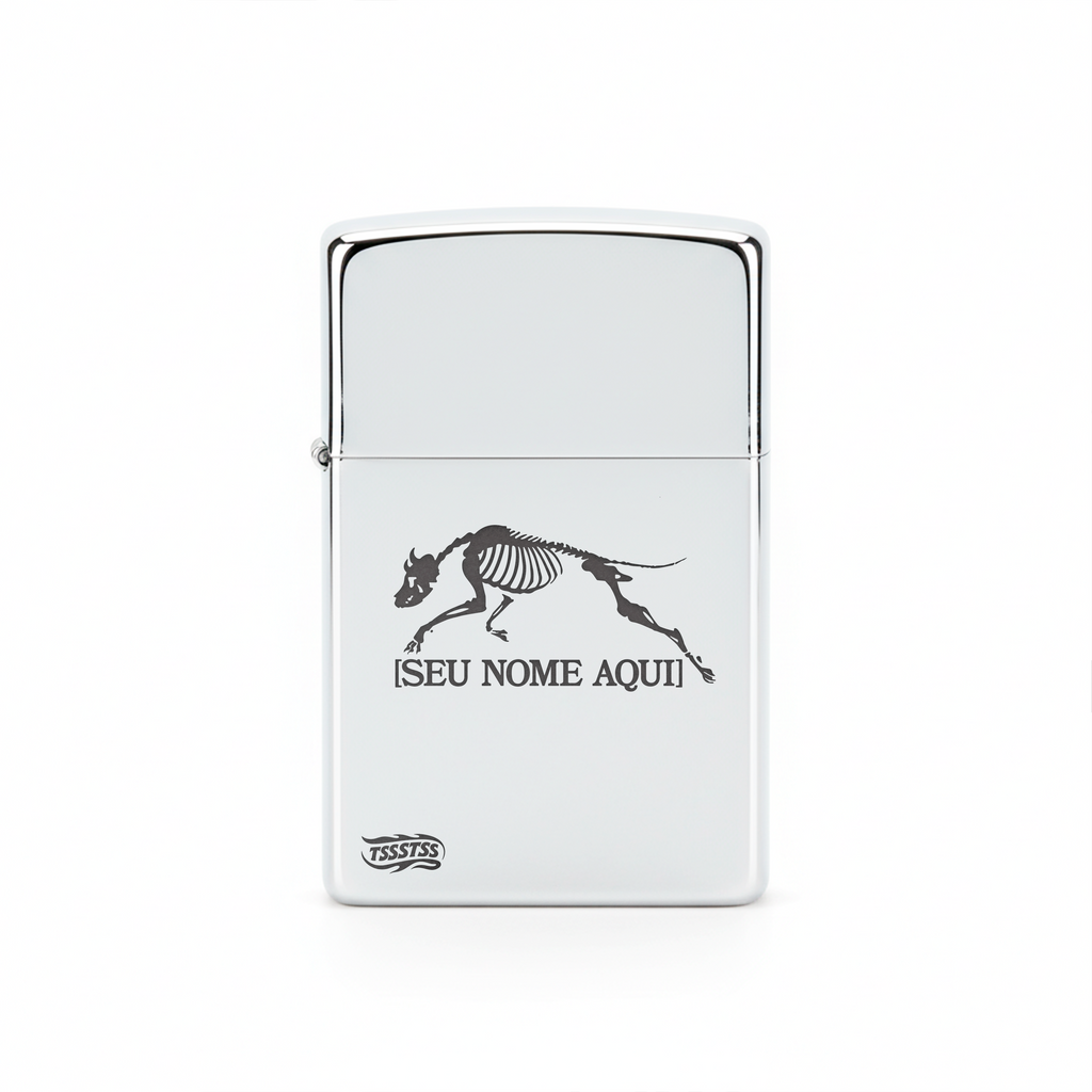 Isqueiro Cromado Personalizado 'Dogteryx'