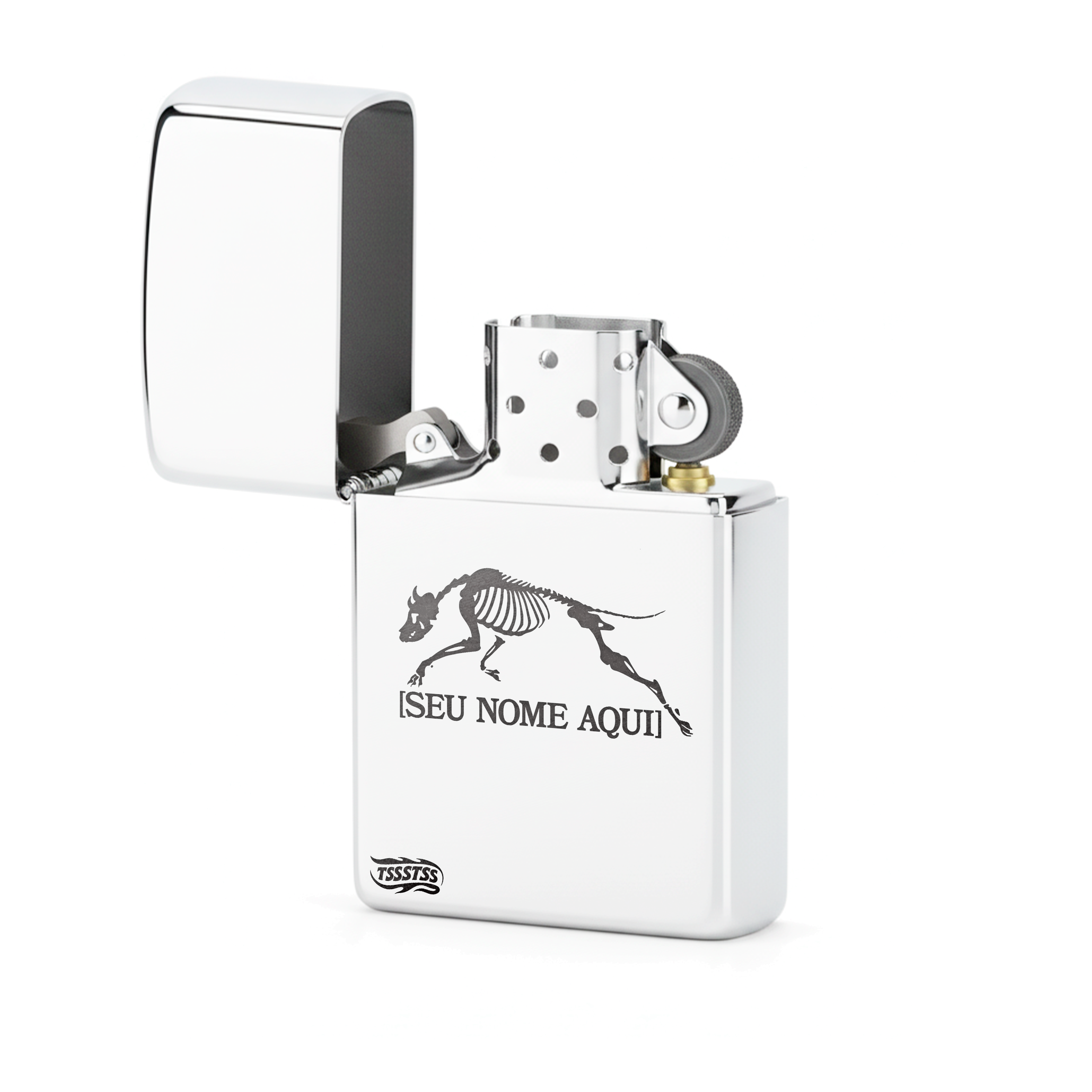 Isqueiro Cromado Personalizado 'Dogteryx'