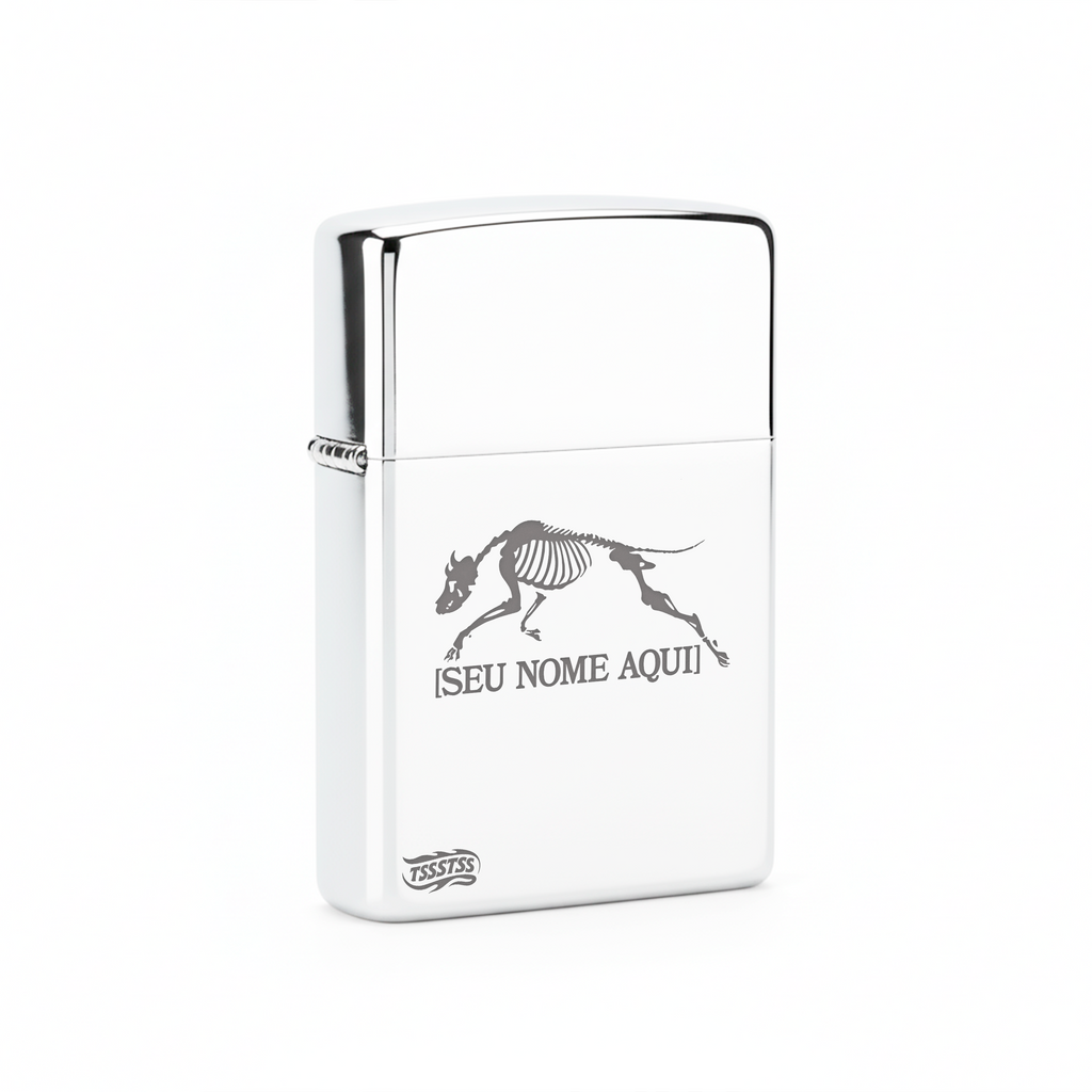 Isqueiro Cromado Personalizado 'Dogteryx'