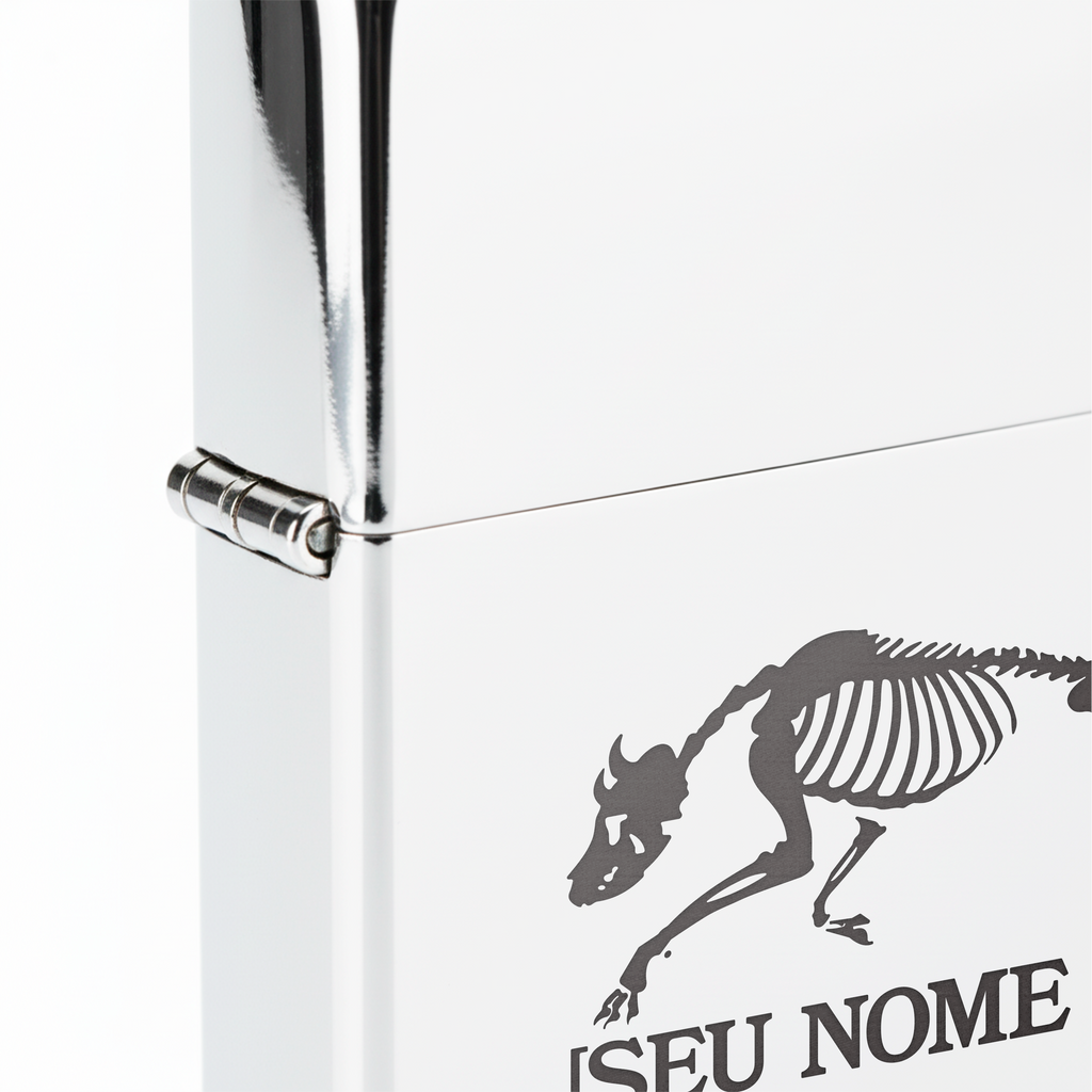 Isqueiro Cromado Personalizado 'Dogteryx'