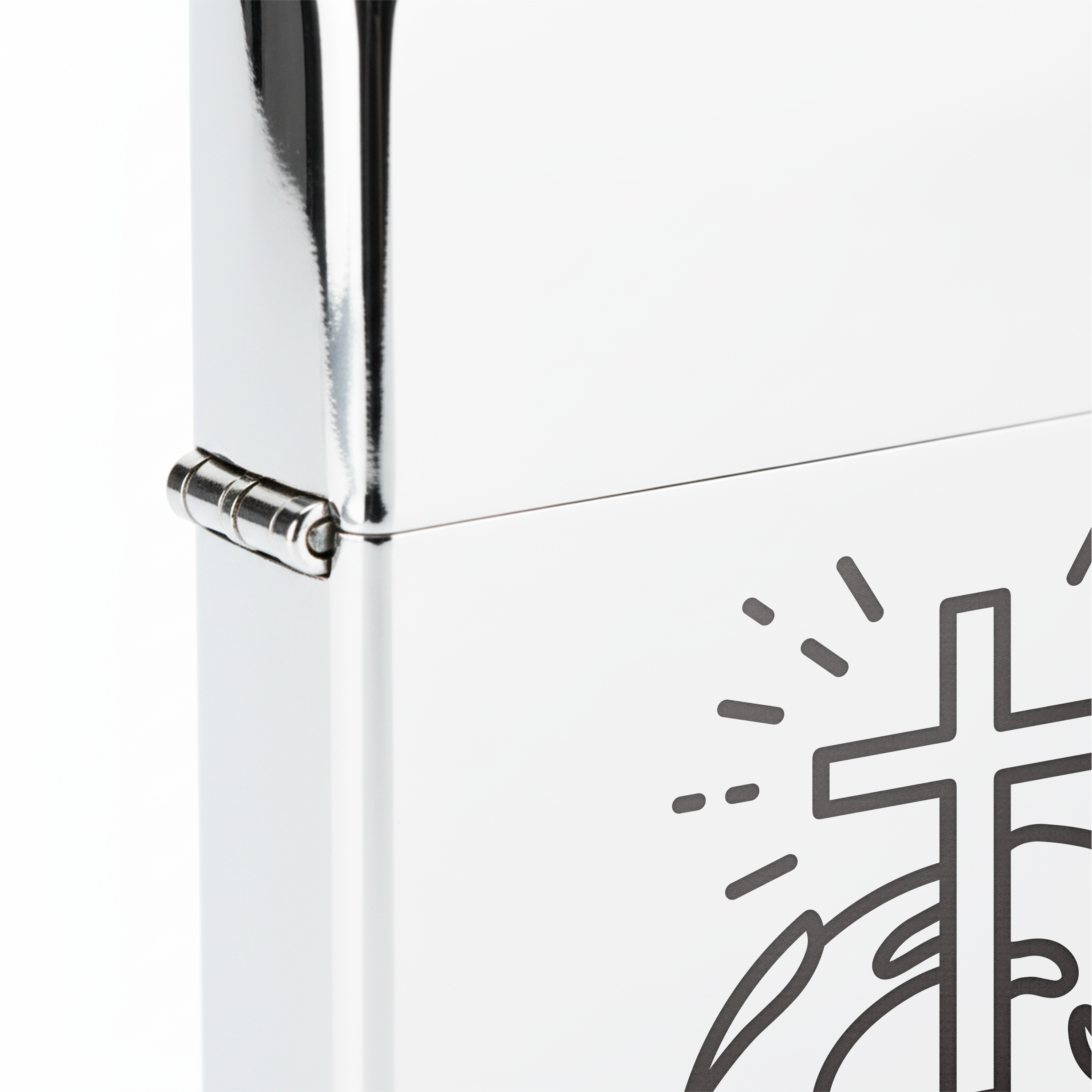 Isqueiro Cromado Polido 'Paz Mundial'