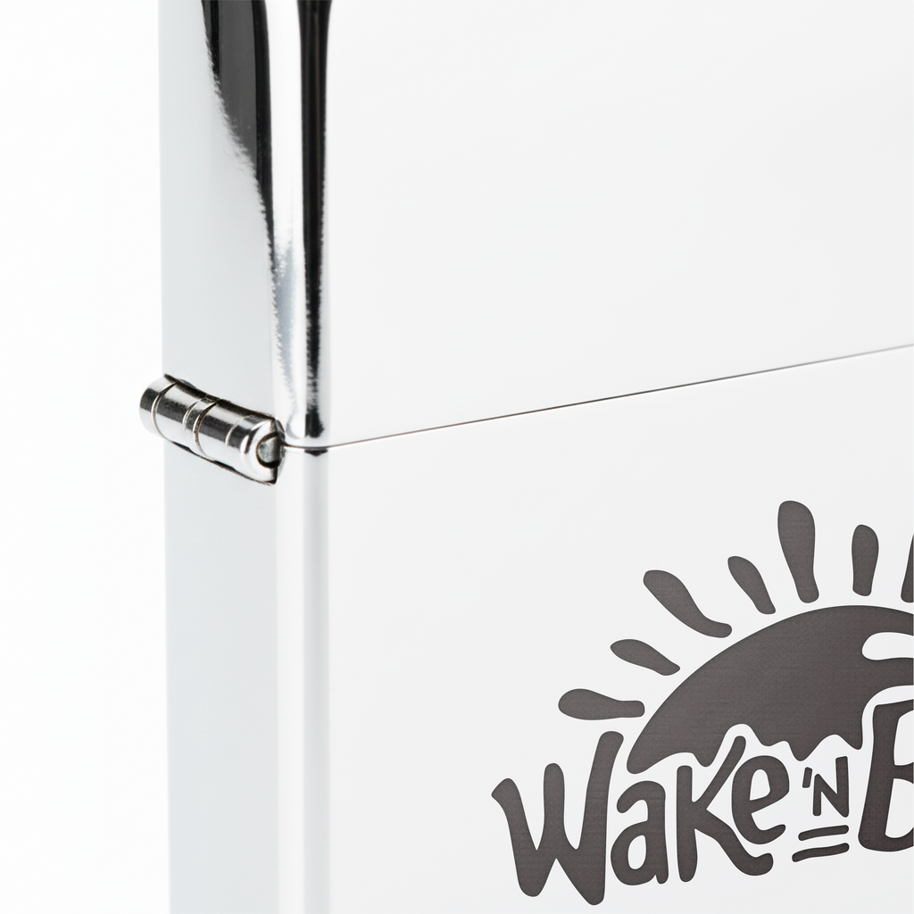 Isqueiro Cromado Polido 'Wake N Bake'