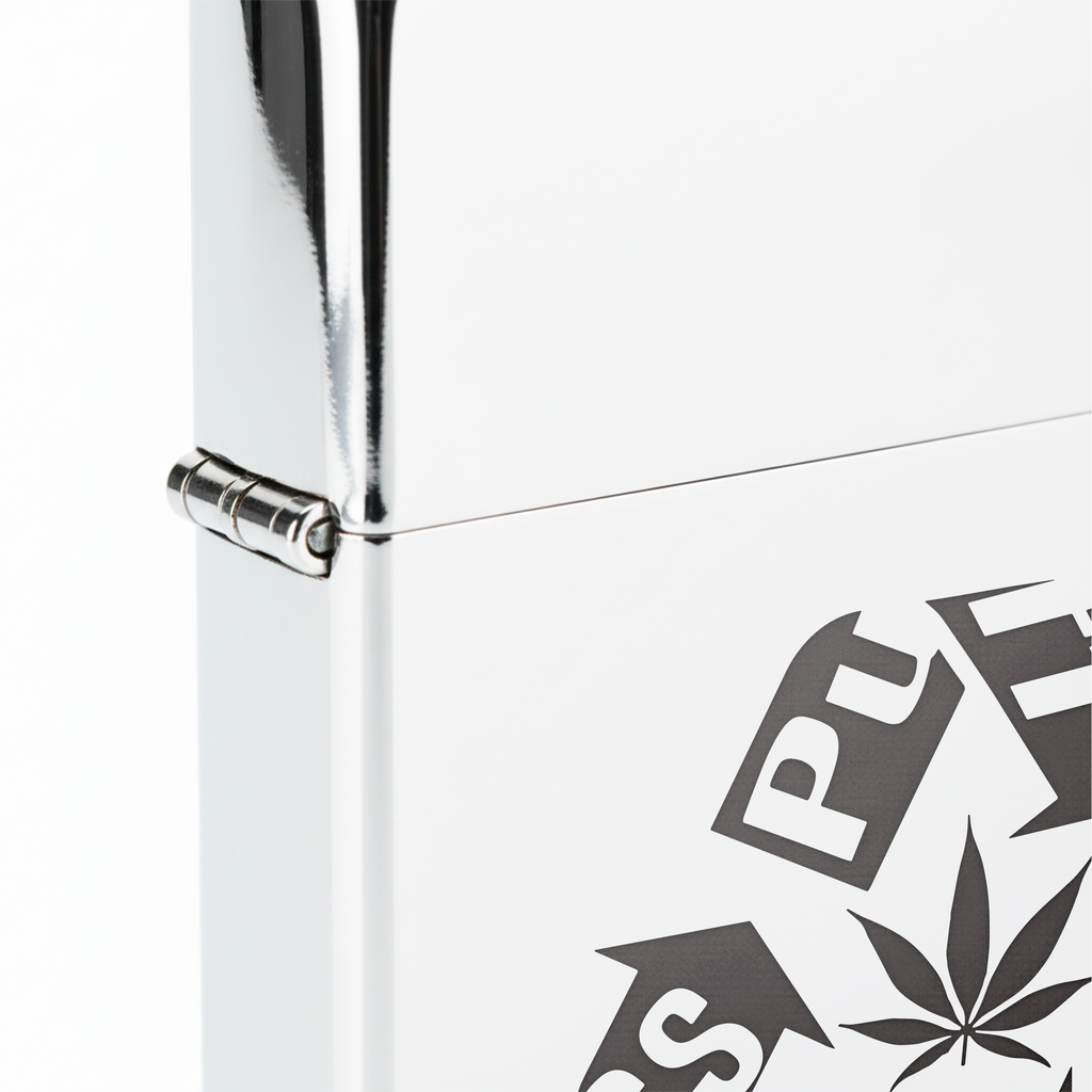 Isqueiro Cromado Polido 'Puff Puff Pass'