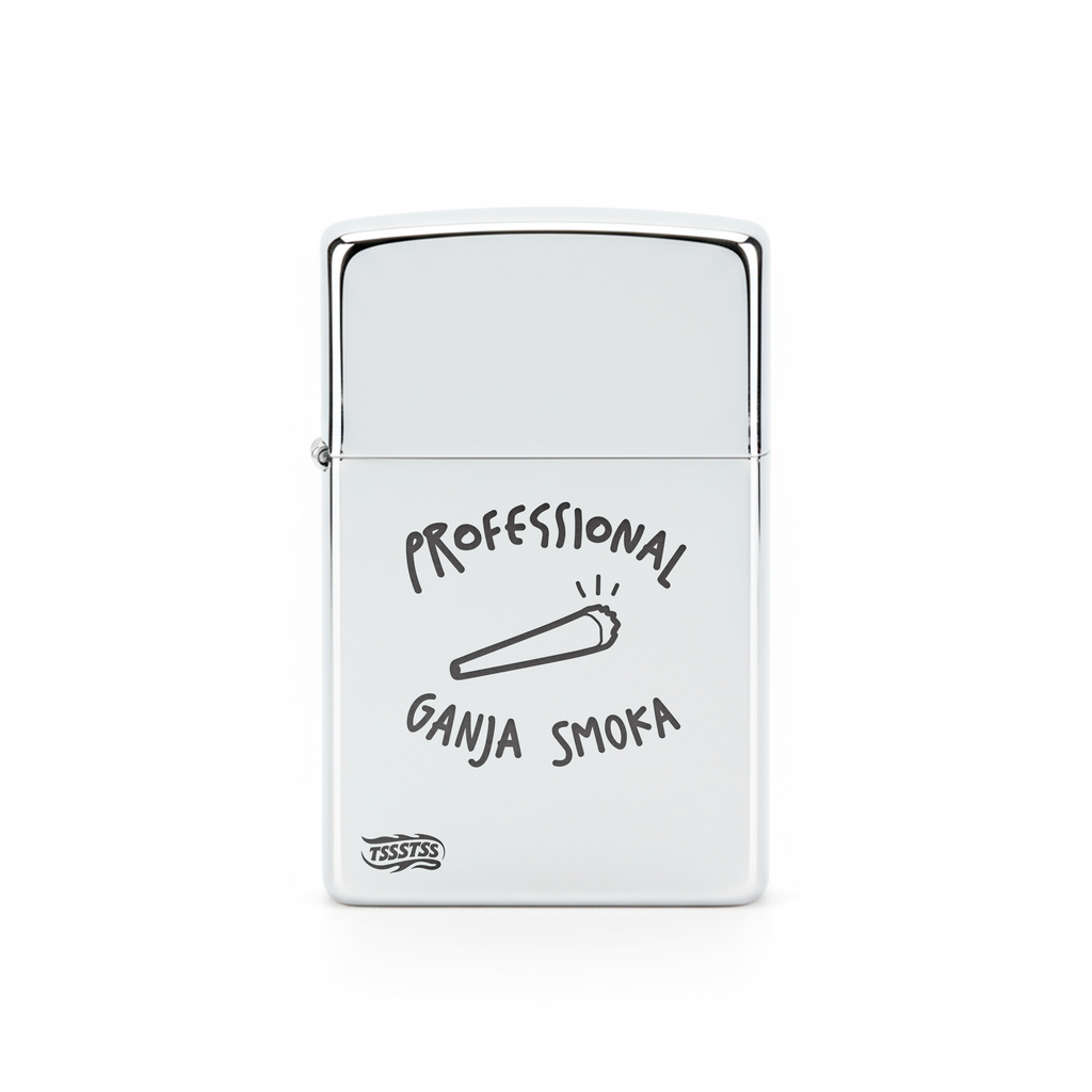 Isqueiro Cromado Polido 'Pro Ganja Smoka'