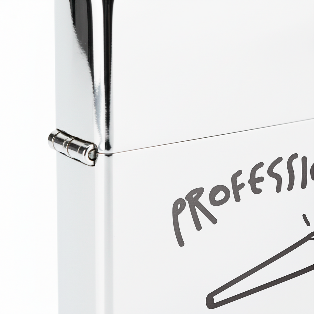 Isqueiro Cromado Polido 'Pro Ganja Smoka'