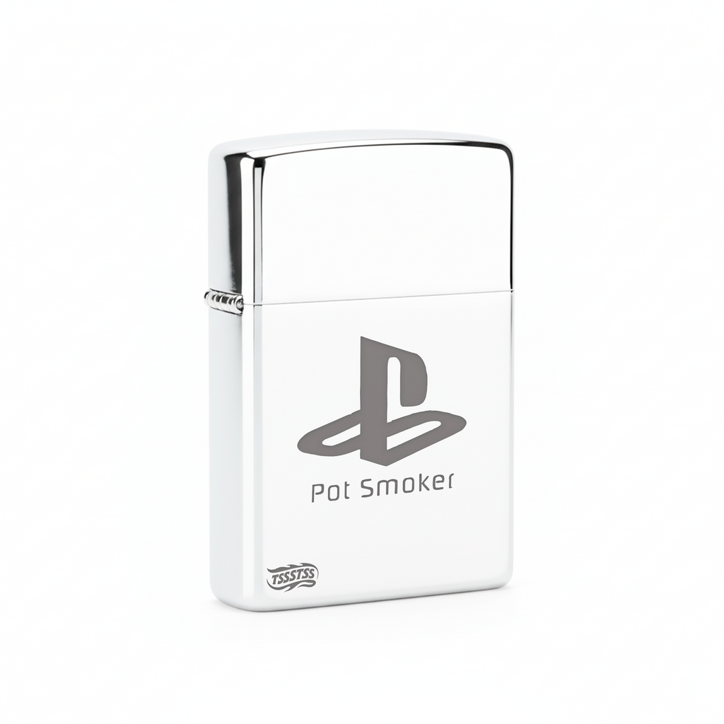 Isqueiro Cromado Polido 'Pot Smoker' detalhe 3