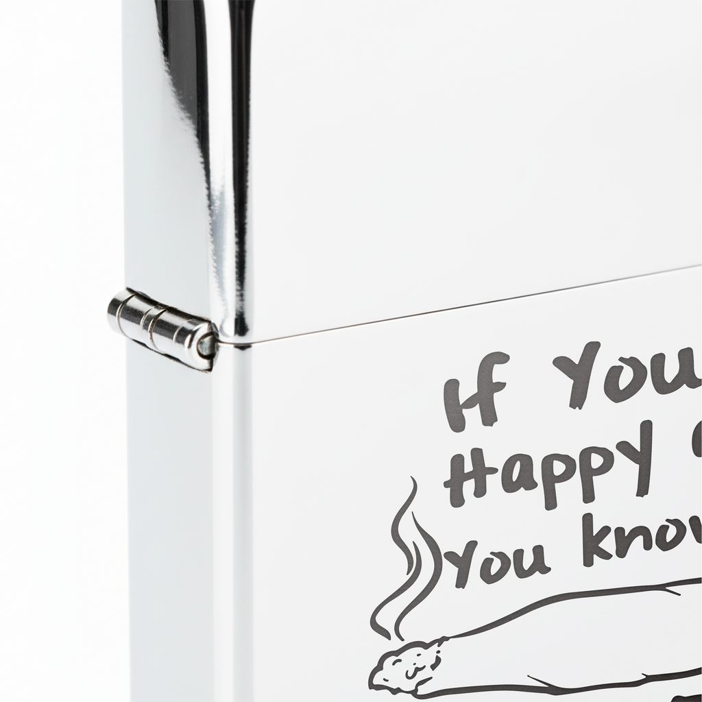 Isqueiro Cromado Polido 'Pass The Grass'