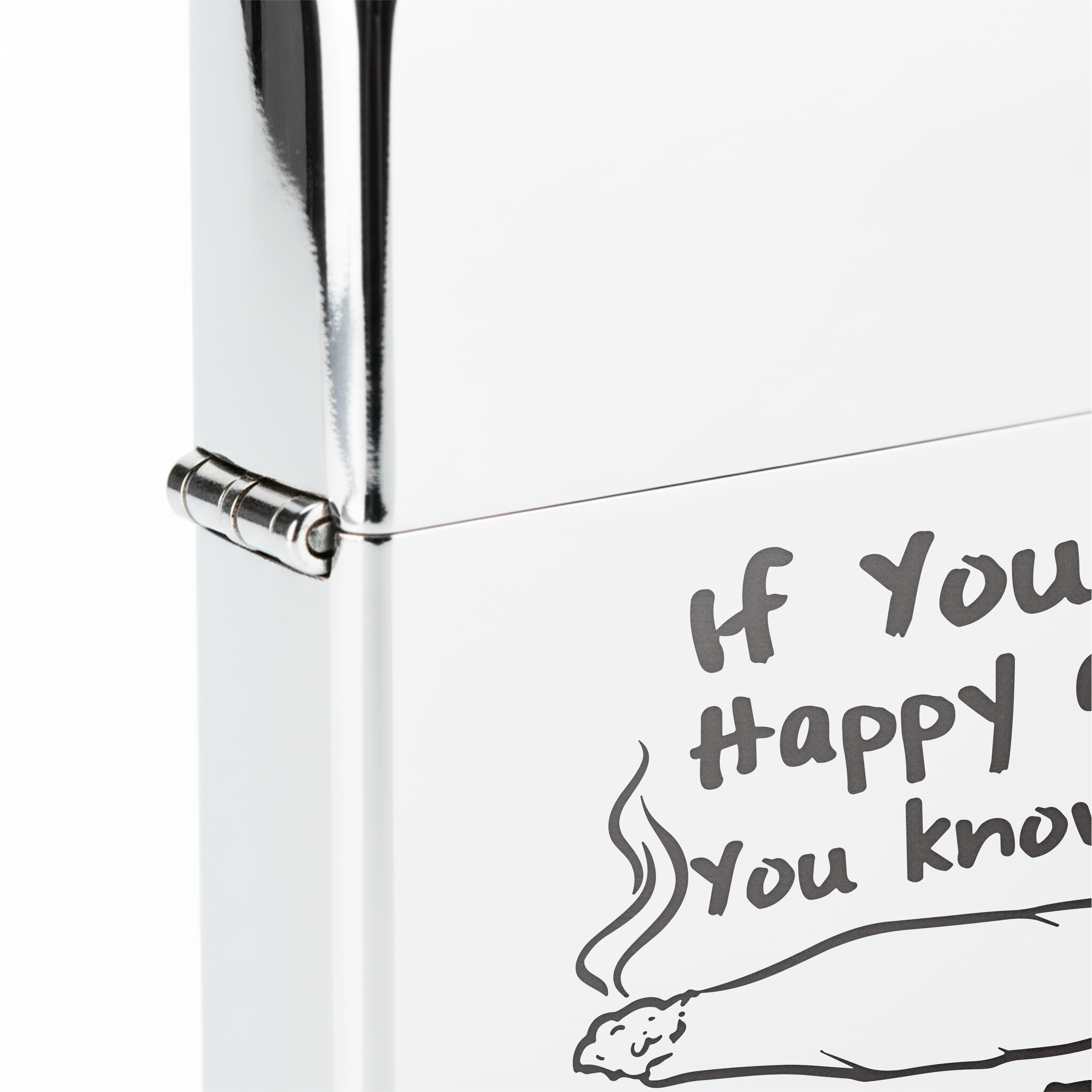 Isqueiro Cromado Polido 'Pass The Grass'