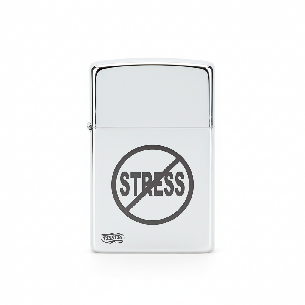 Isqueiro Cromado Polido 'No Stress'