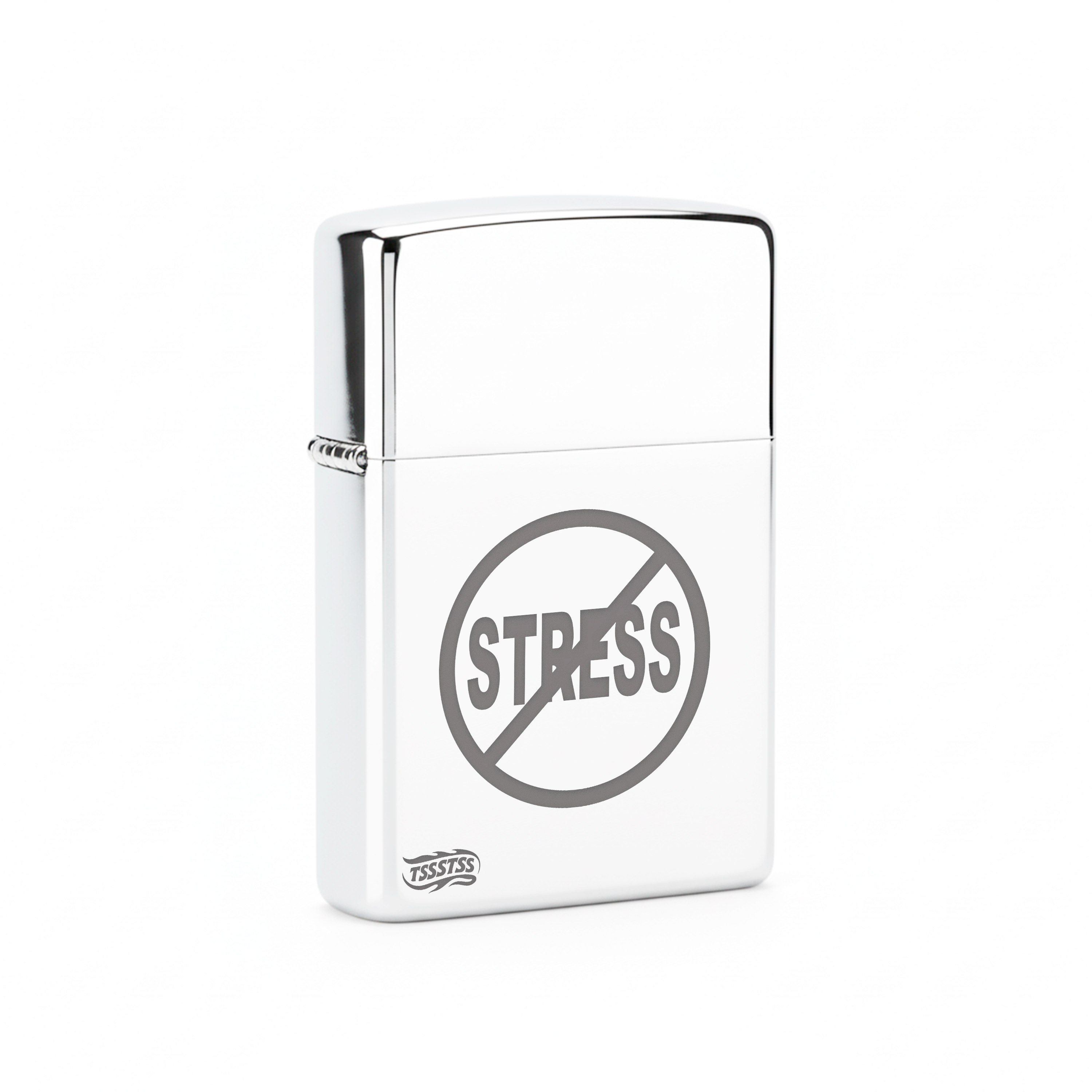 Isqueiro Cromado Polido 'No Stress'