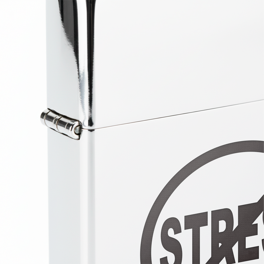 Isqueiro Cromado Polido 'No Stress' detalhe 5