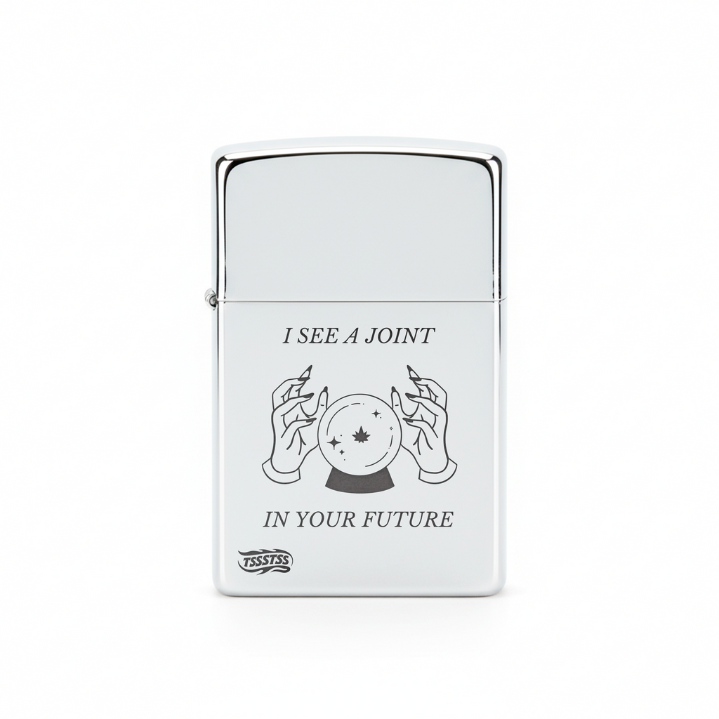 Isqueiro Cromado Polido 'I See A Joint In Your Future'