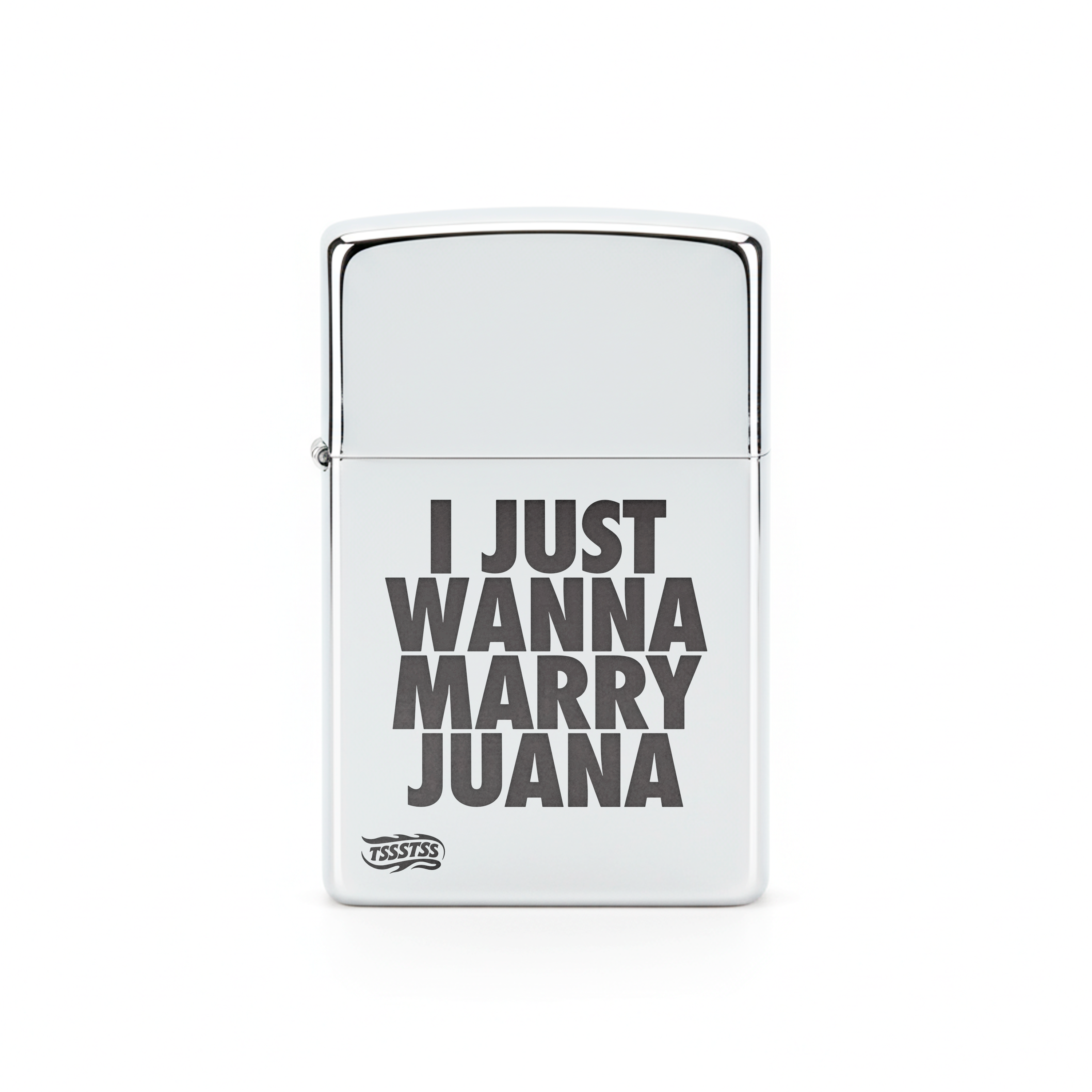 Isqueiro Cromado Polido 'I Just Wanna Marry Juana'