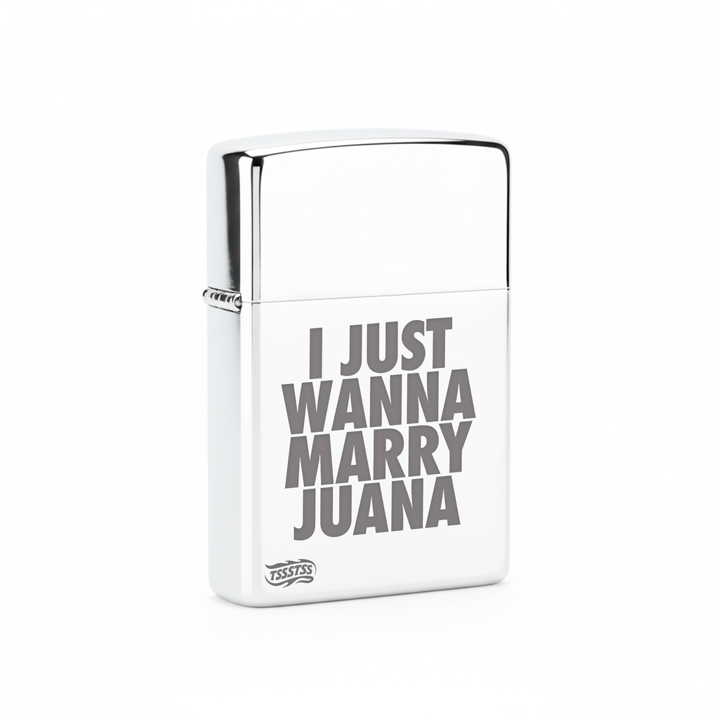 Isqueiro Cromado Polido 'I Just Wanna Marry Juana'