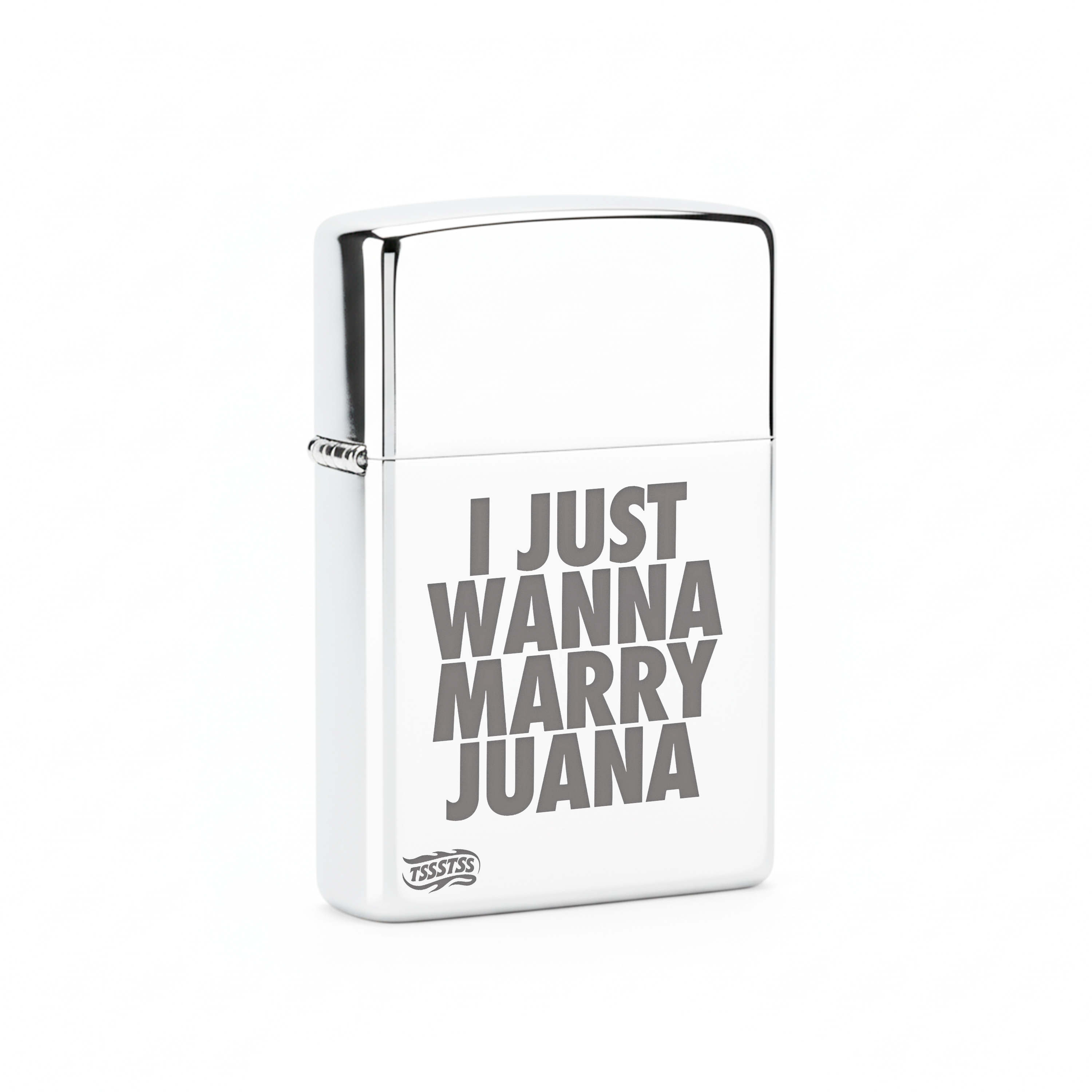 Isqueiro Cromado Polido 'I Just Wanna Marry Juana'