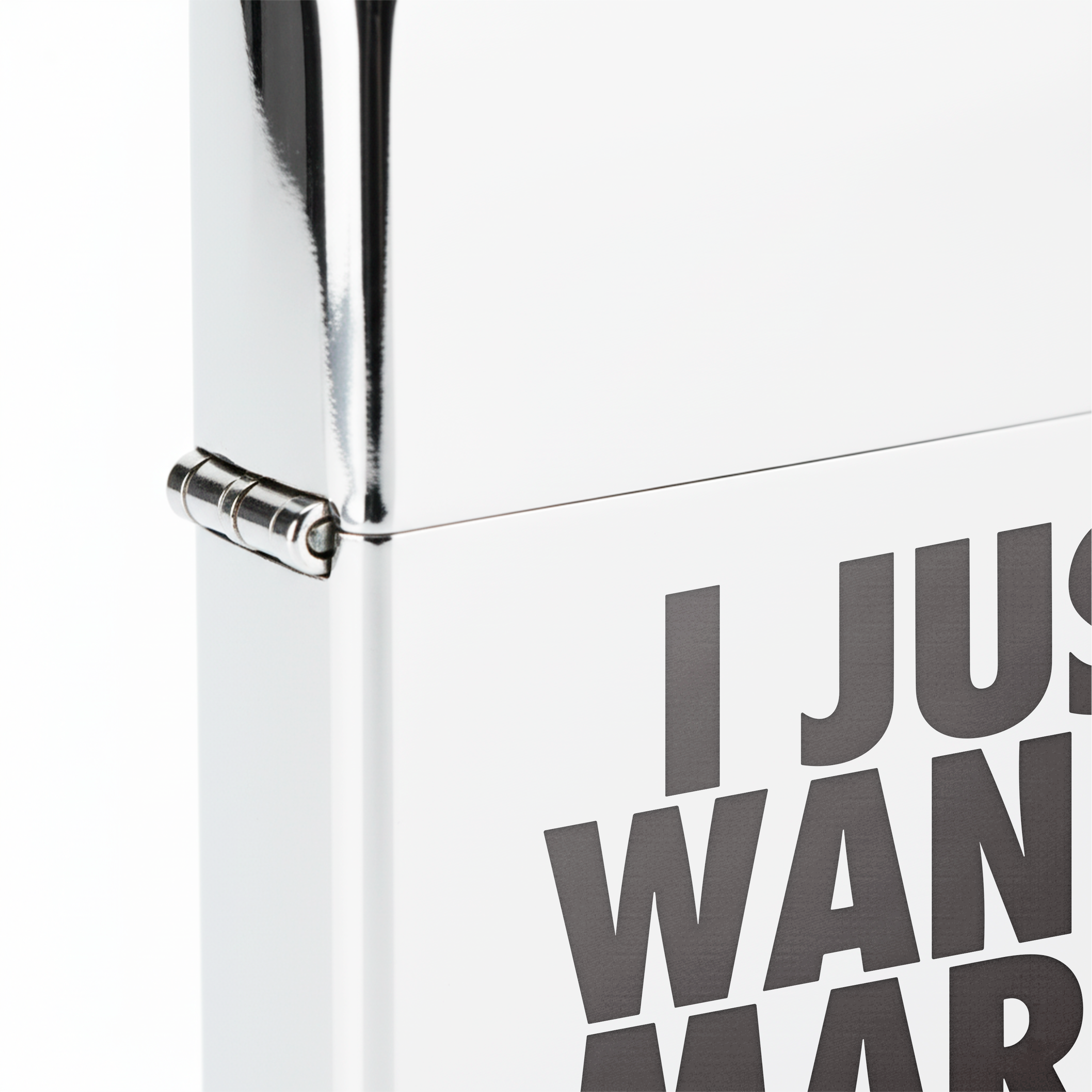 Isqueiro Cromado Polido 'I Just Wanna Marry Juana'