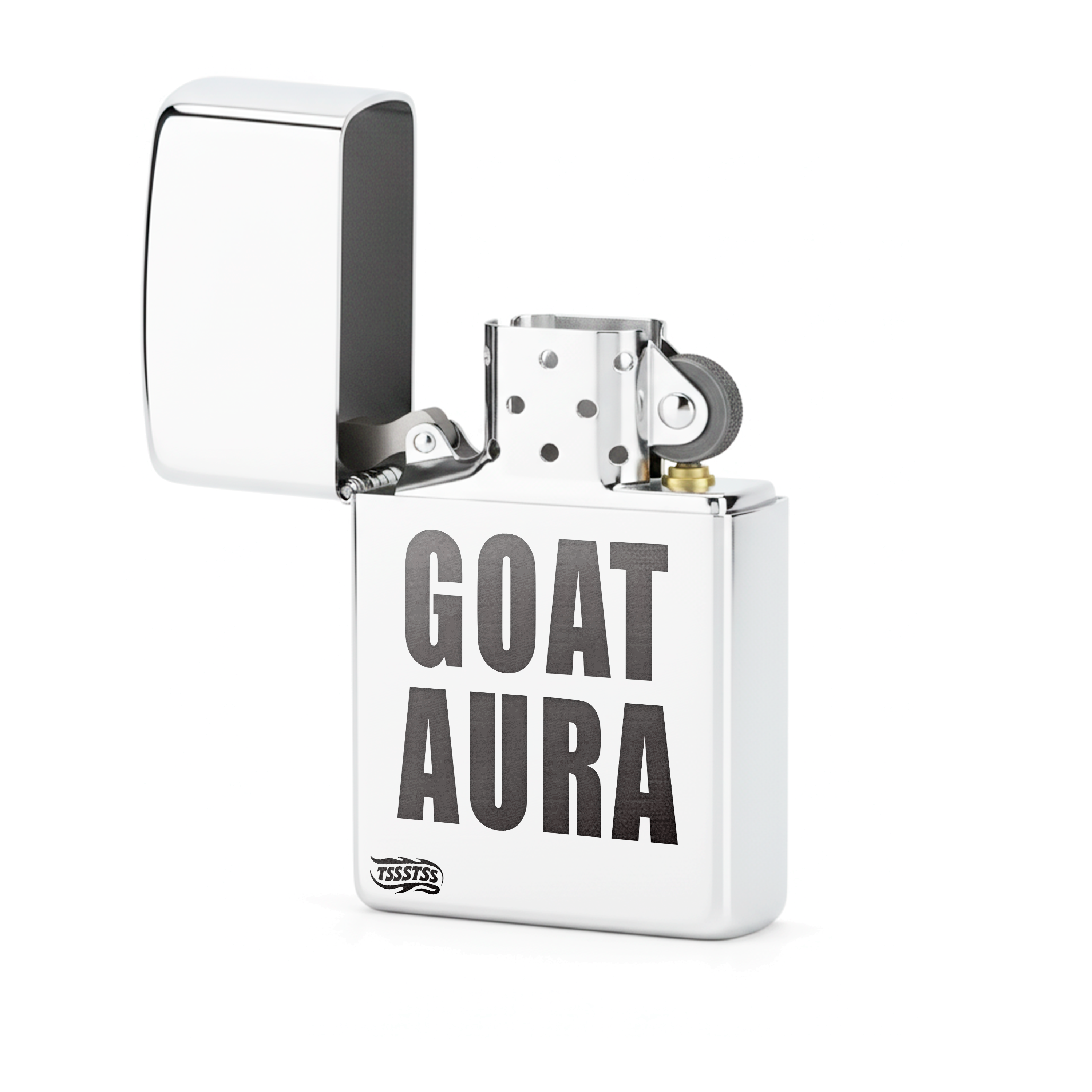 Isqueiro Cromado Polido 'Goat Aura'