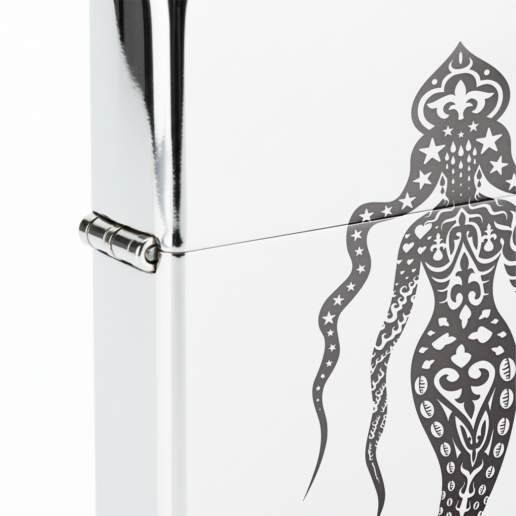 Isqueiro Cromado Polido 'Iemanjá' detalhe 5