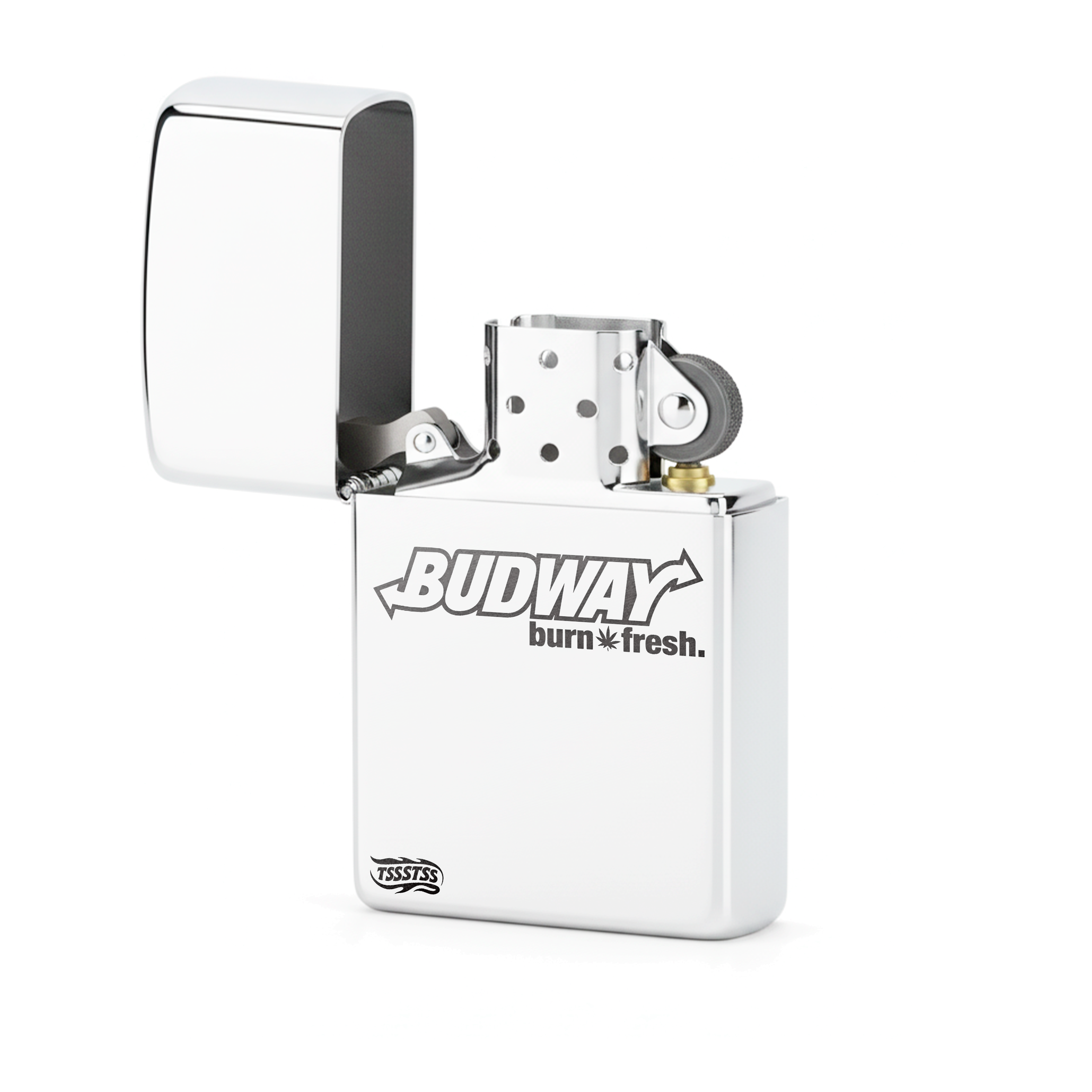 Isqueiro Cromado Polido 'BudWay'