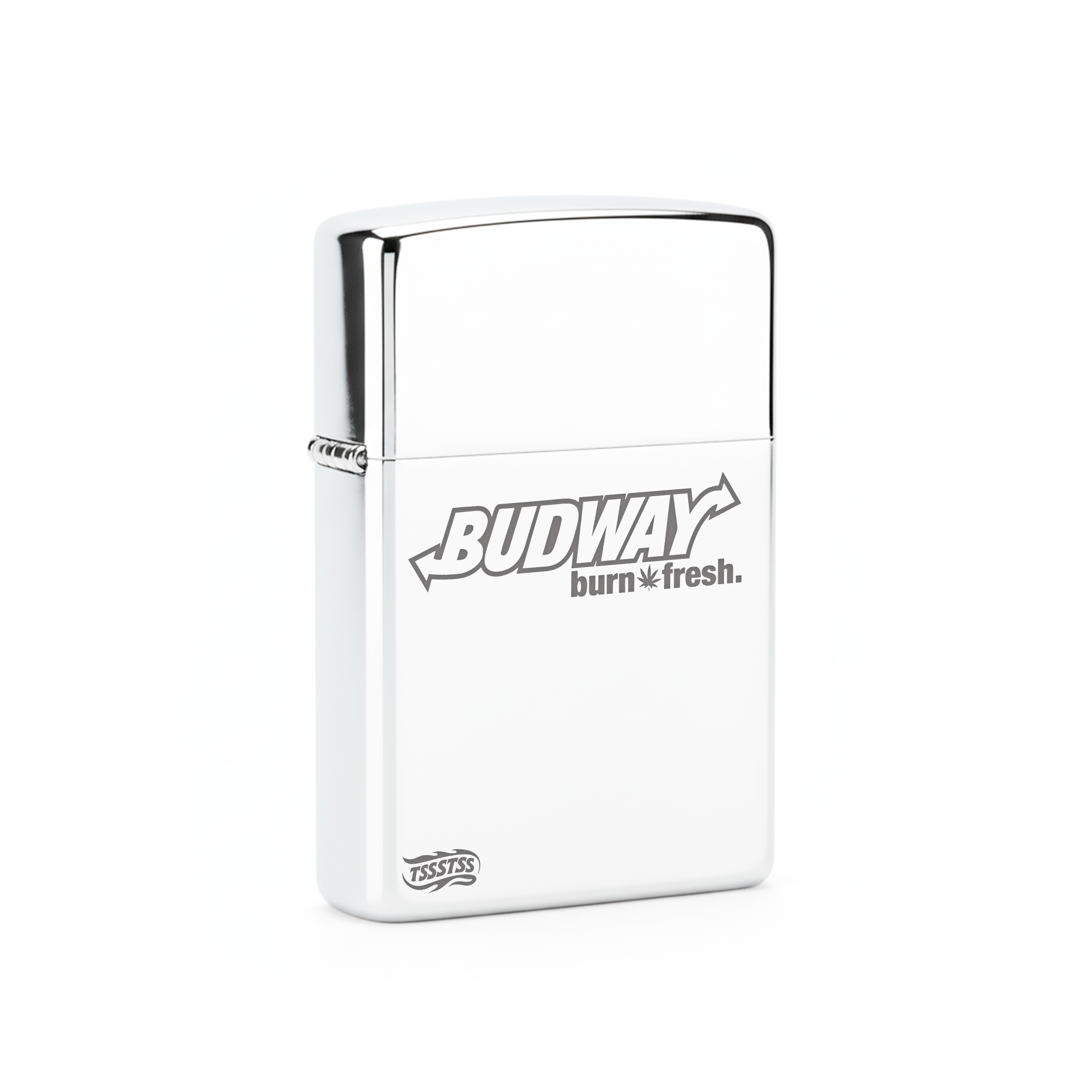 Isqueiro Cromado Polido 'BudWay'