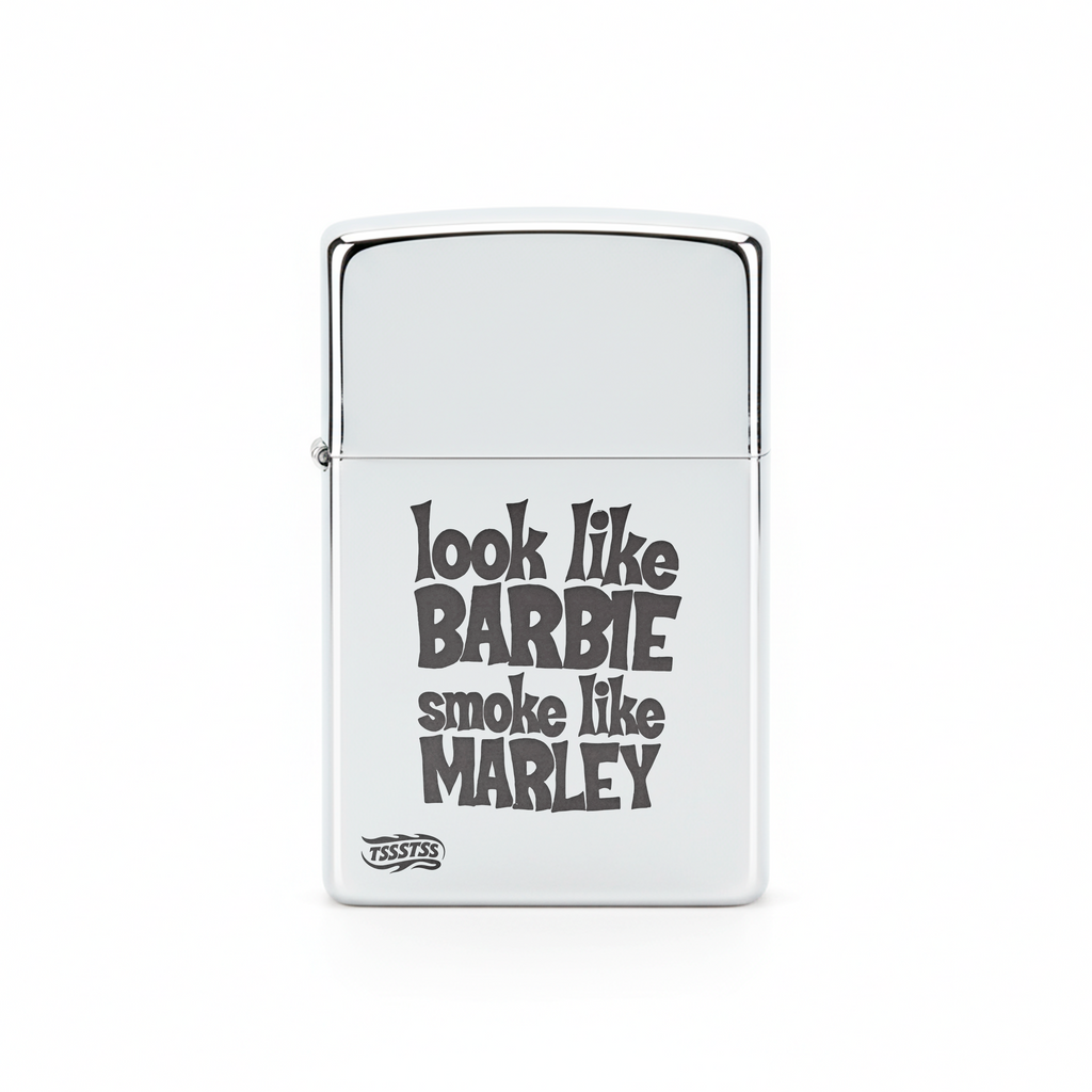 Isqueiro Cromado Polido 'Barbie Marley'