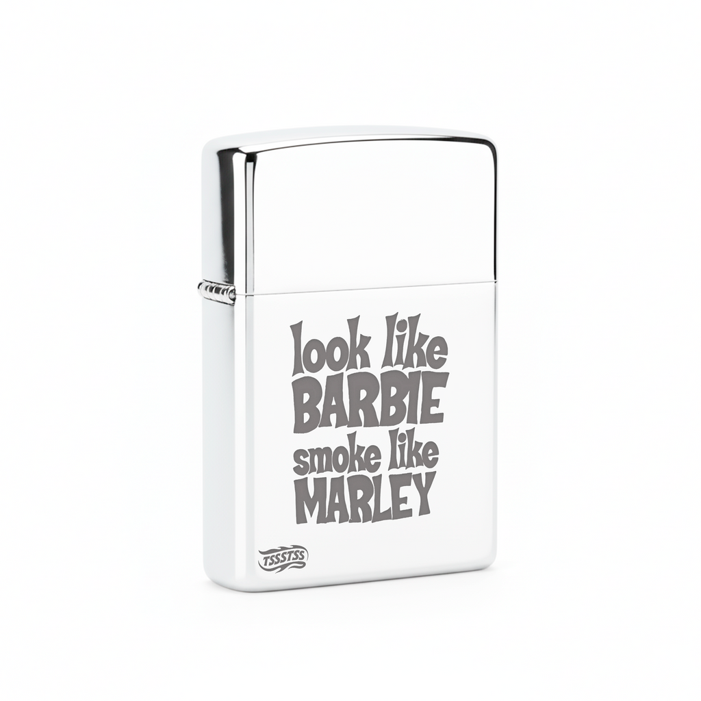 Isqueiro Cromado Polido 'Barbie Marley'