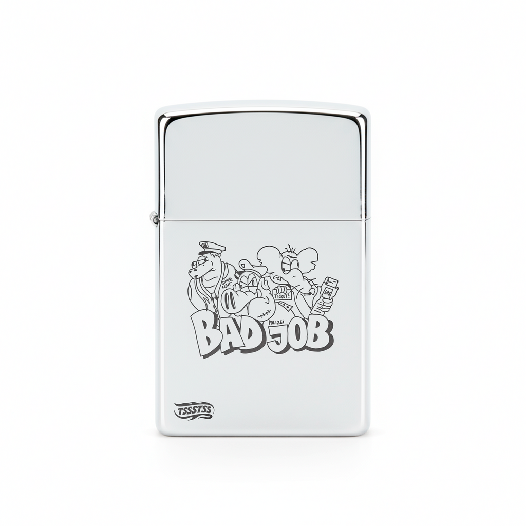 Isqueiro Cromado Polido 'Bad Job'