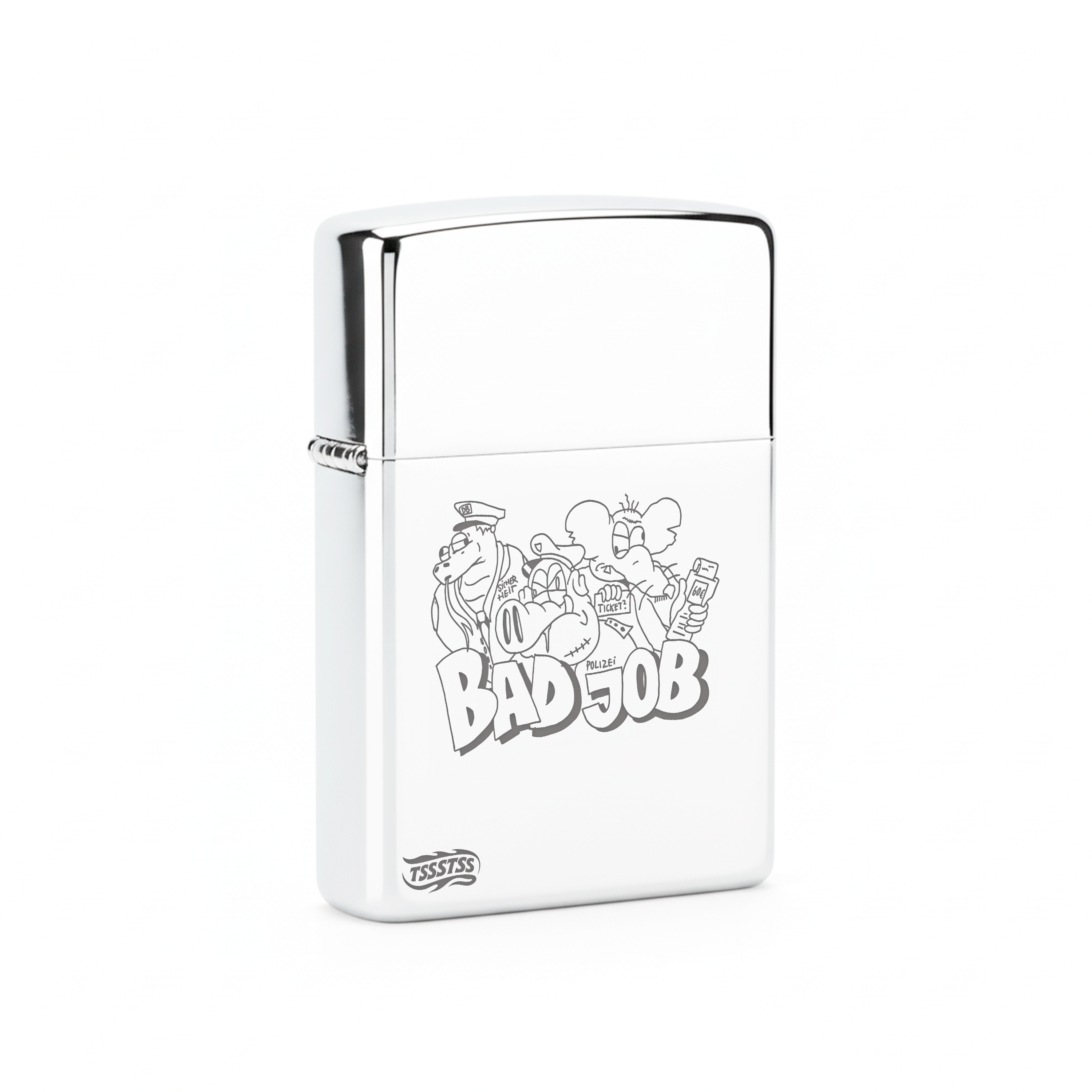 Isqueiro Cromado Polido 'Bad Job'