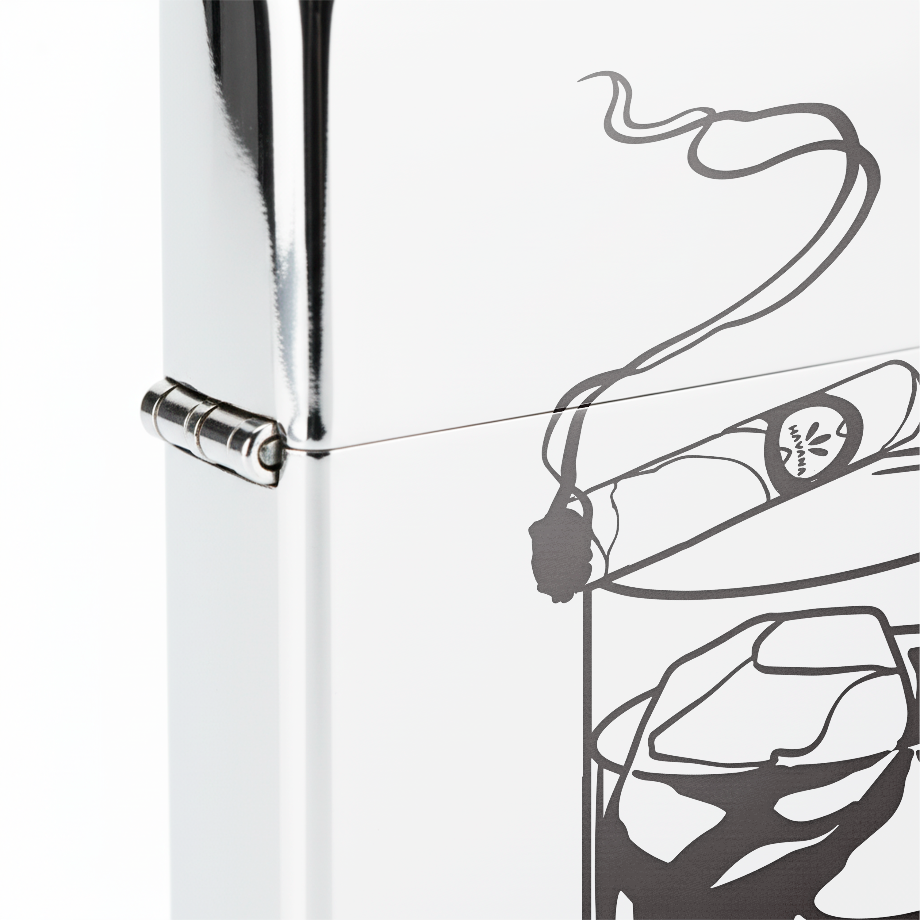 Isqueiro Cromado Polido 'Think & Chill'