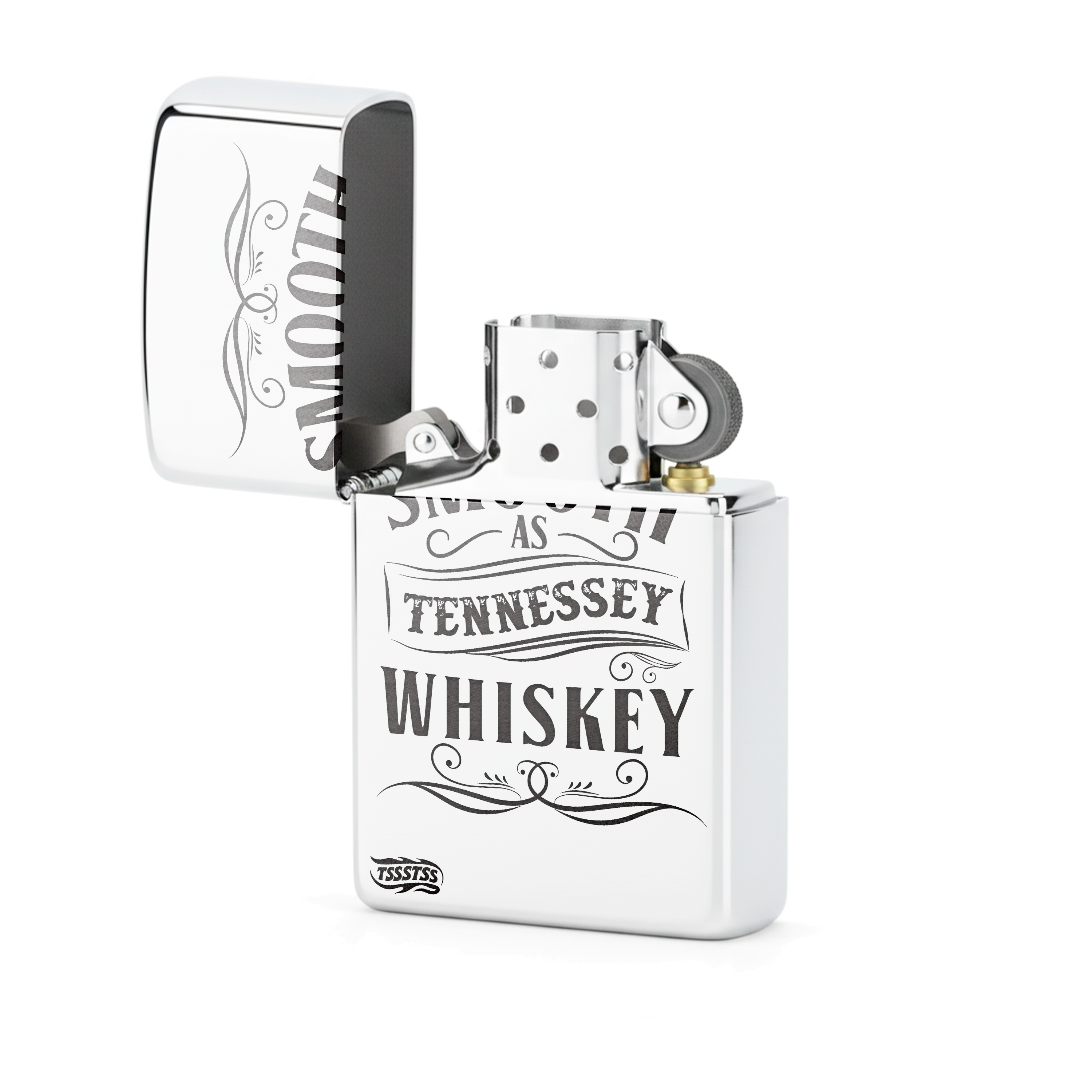 Isqueiro Cromado Polido 'Tennessey Whiskey'