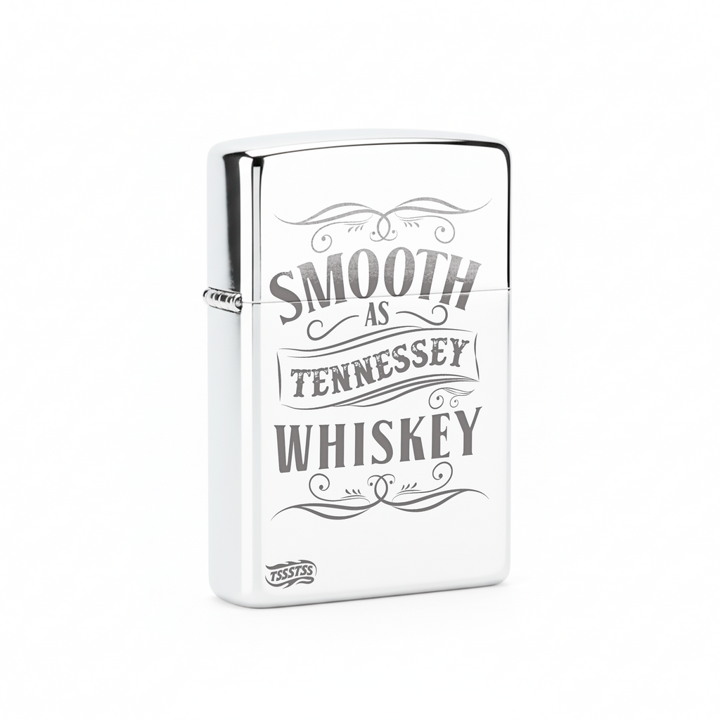 Isqueiro Cromado Polido 'Tennessey Whiskey' detalhe 3