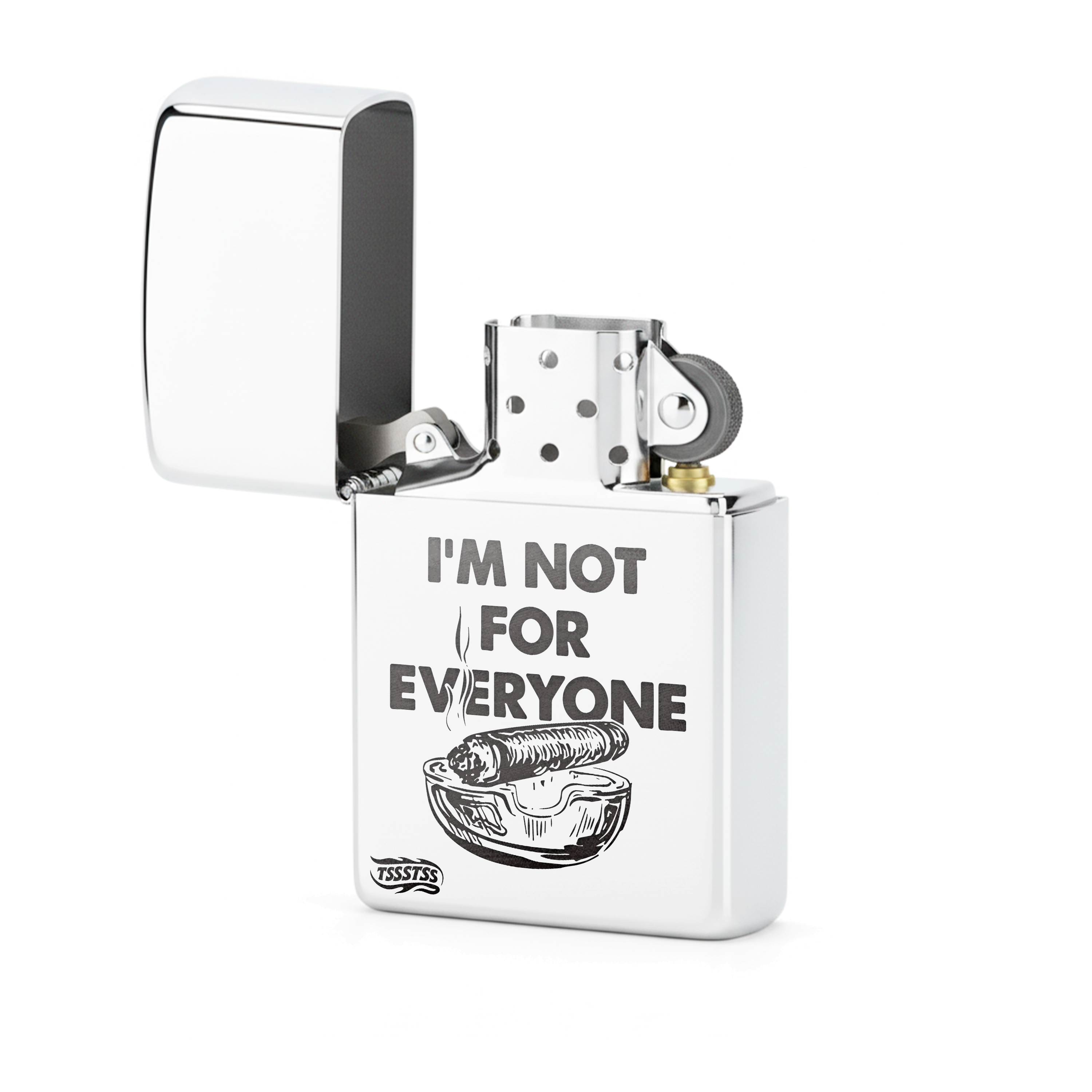 Isqueiro Cromado Polido 'I'm Not For Everyone'