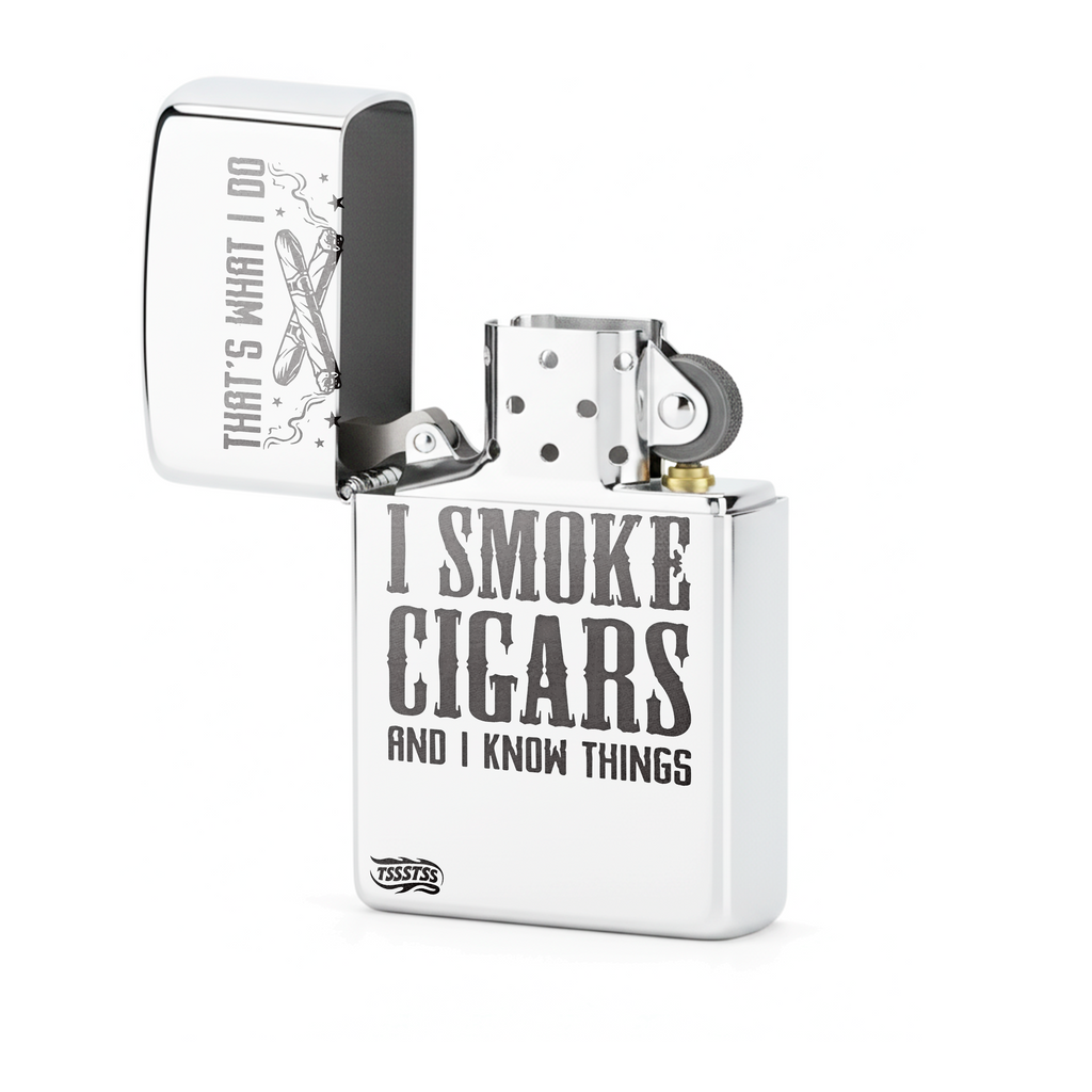 Isqueiro Cromado Polido 'I'm a Business, Man' detalhe 2