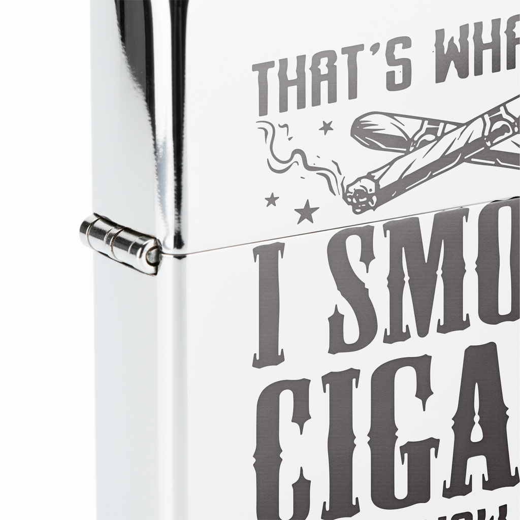 Isqueiro Cromado Polido 'I'm a Business, Man' detalhe 5