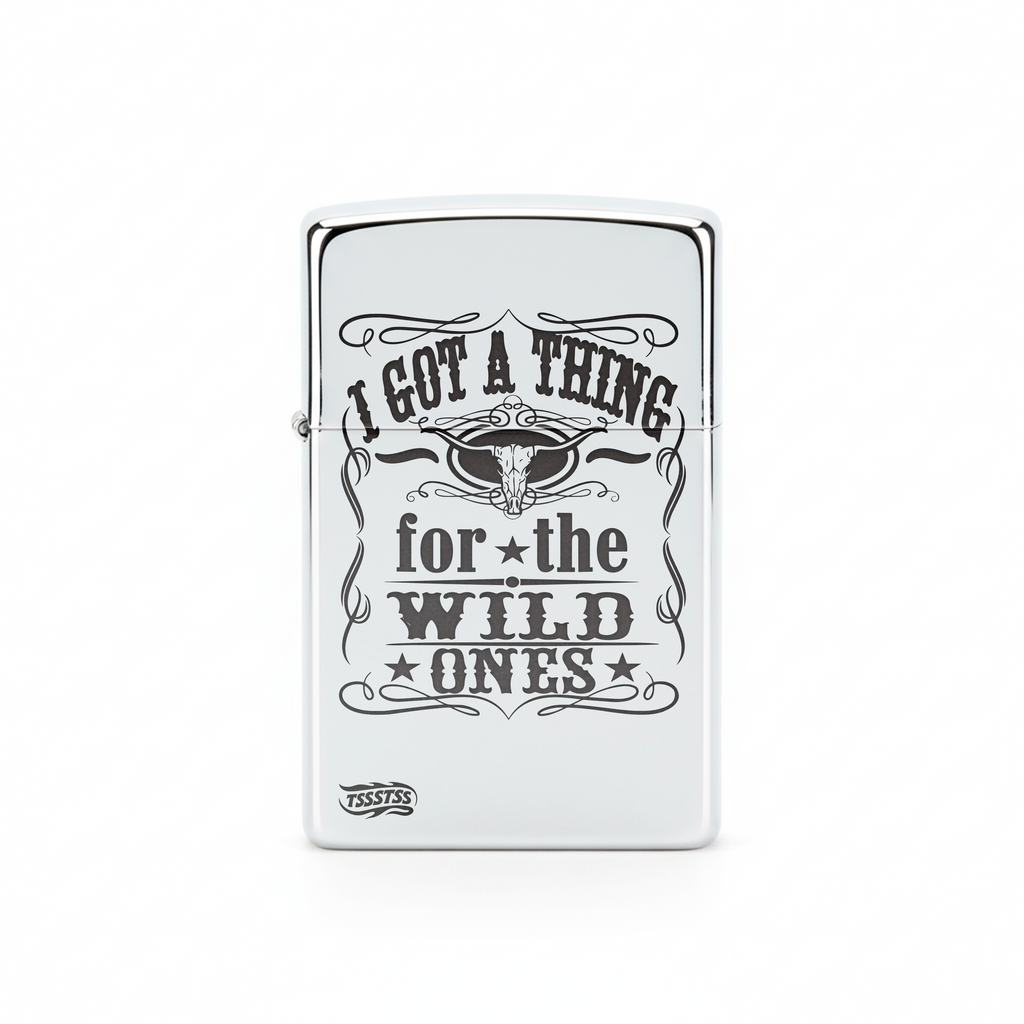 Isqueiro Cromado Polido 'For The Wild Ones'
